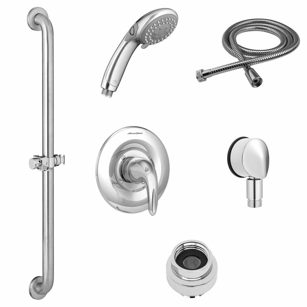 Commercial Shower System Trim Kit 2.5 gpm/9.5 Lpm With 36-Inch Slide-Grab Bar and Hand Shower