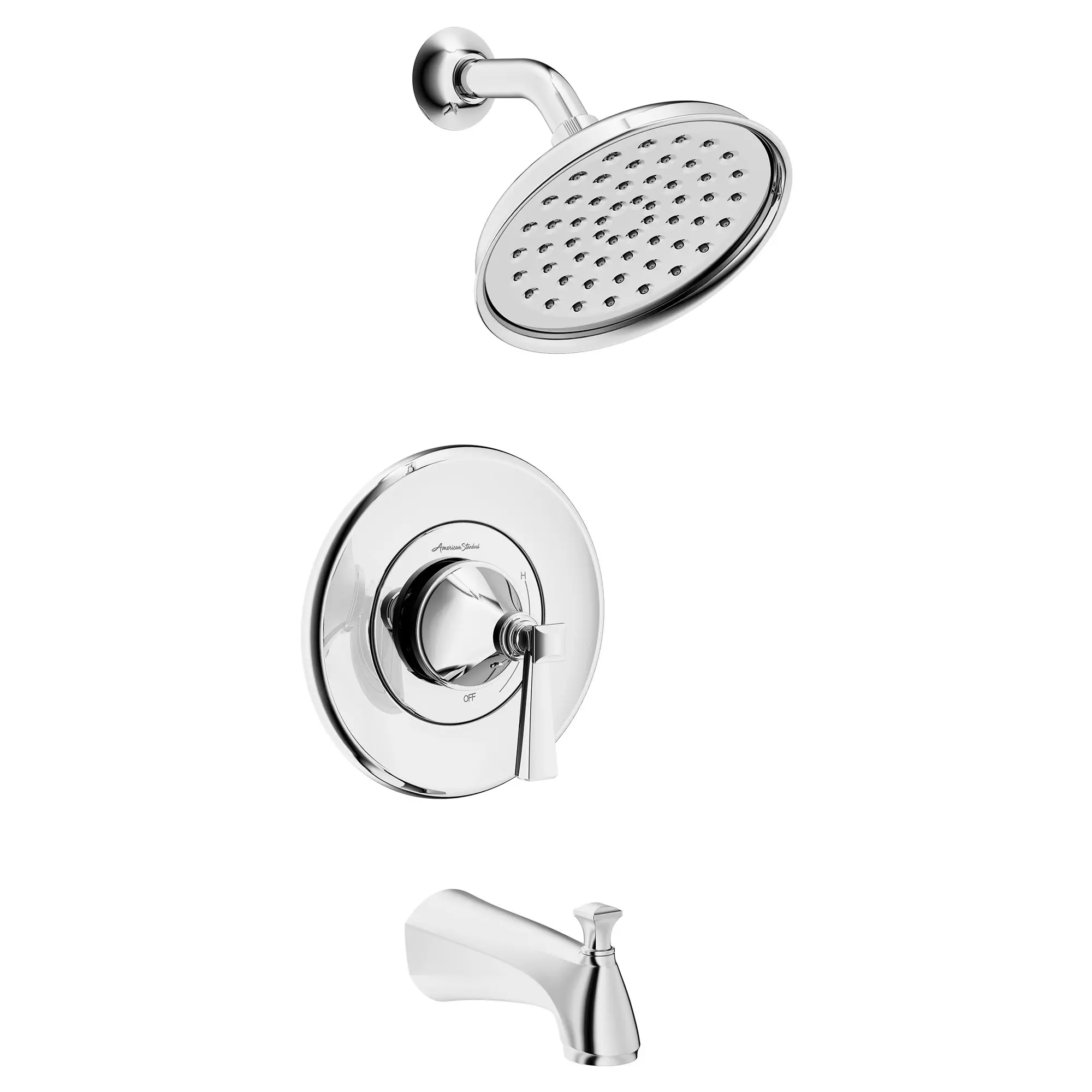 Ensemble de baignoire et garniture pour douche Glenmere 1,8 gpm/6,8 l/min avec pomme de douche économe en eau, cartouche à pression équilibrée en double céramique, et poignée à levier