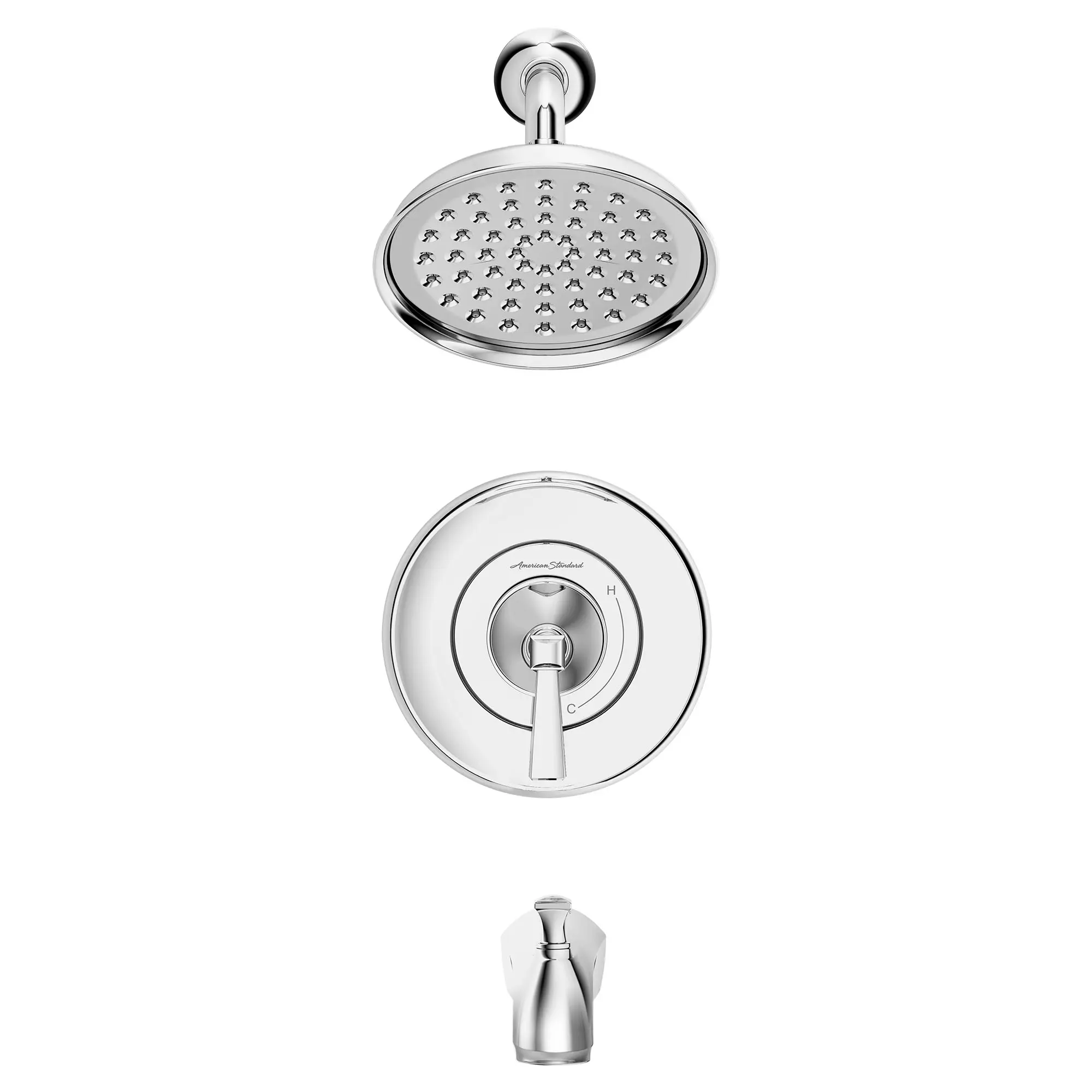 Ensemble de baignoire et garniture pour douche Glenmere 1,8 gpm/6,8 l/min avec pomme de douche économe en eau, cartouche à pression équilibrée en double céramique, et poignée à levier