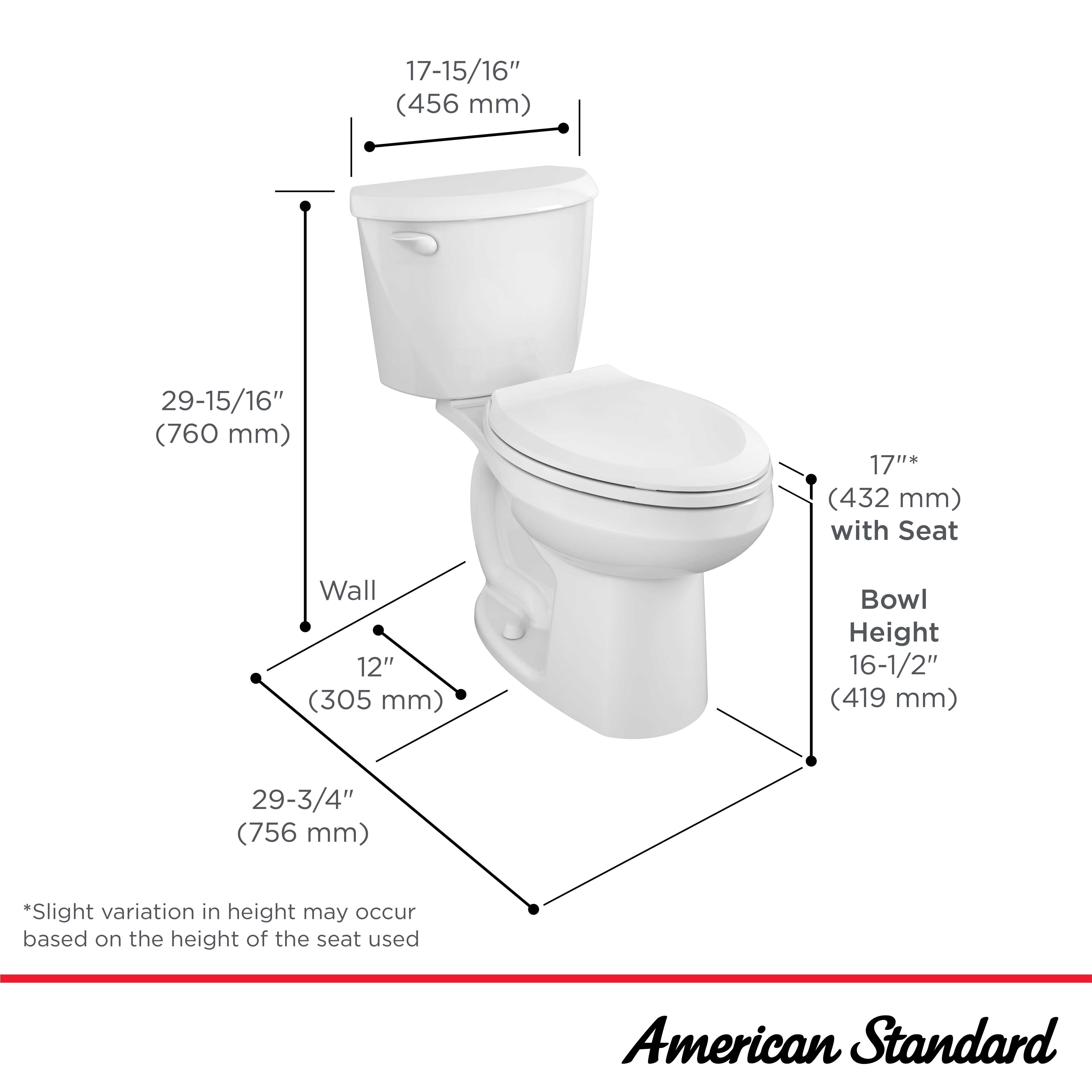Colony™3 Two-Piece 1.28 gpf/4.8 Lpf Chair-Height Elongated Toilet Less Seat
