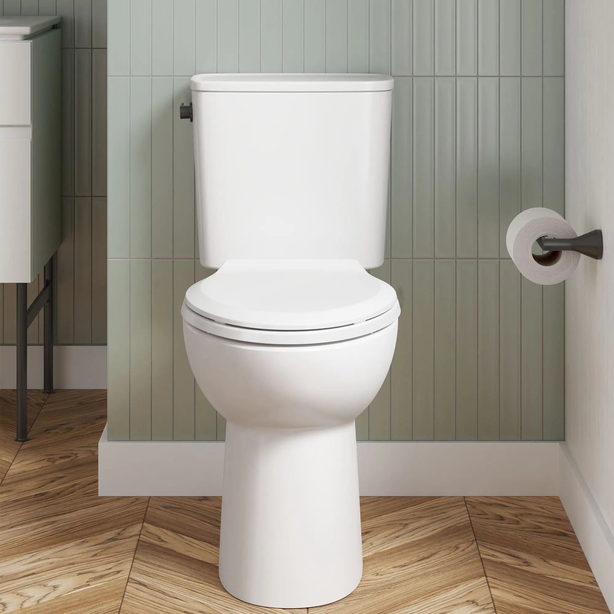 Aspirations EcoStrength Two-Piece 0.80 gpf/3.0 Lpf Chair Height Elongated Toilet Less Seat