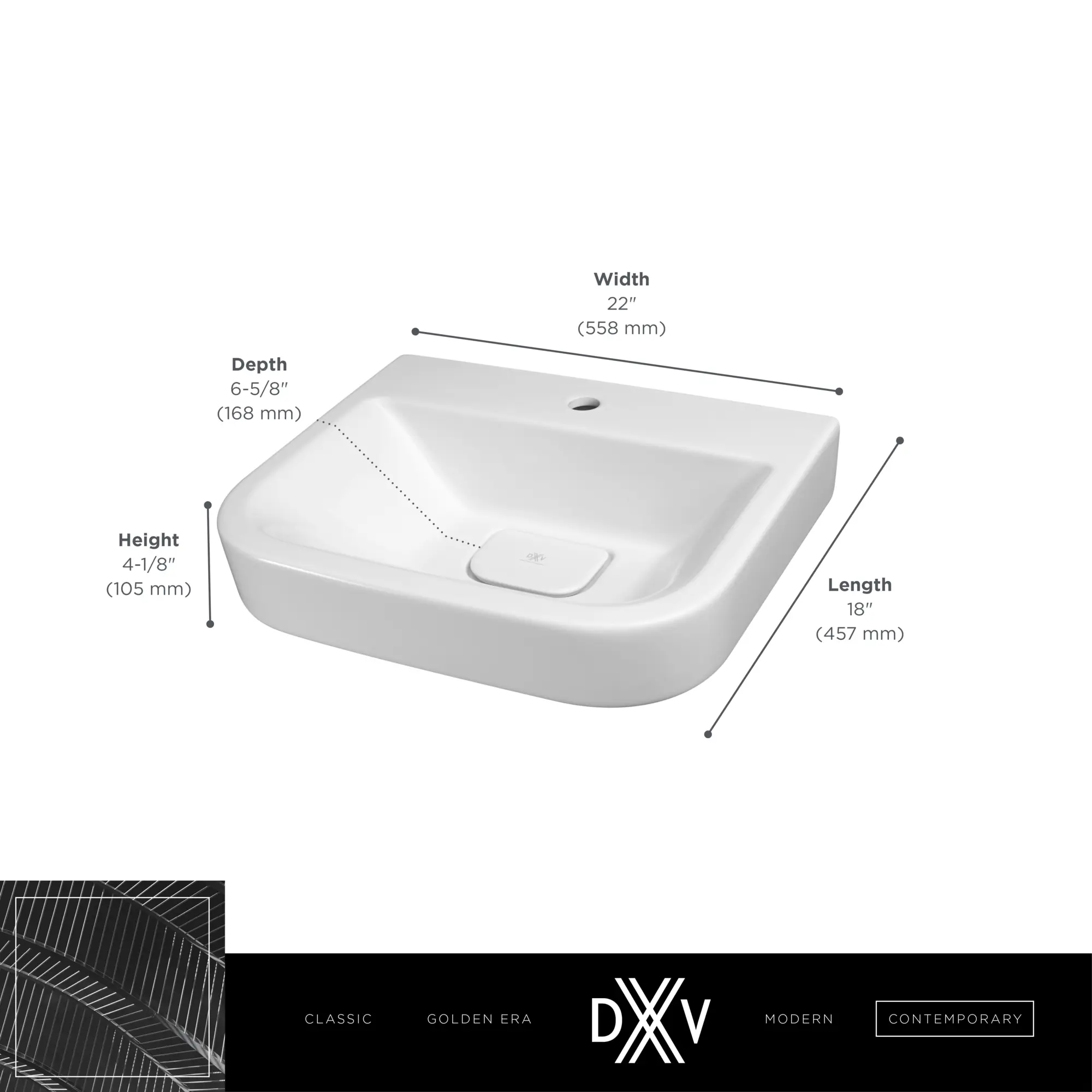 Lavabo murale de 22 po Equility - monotrou