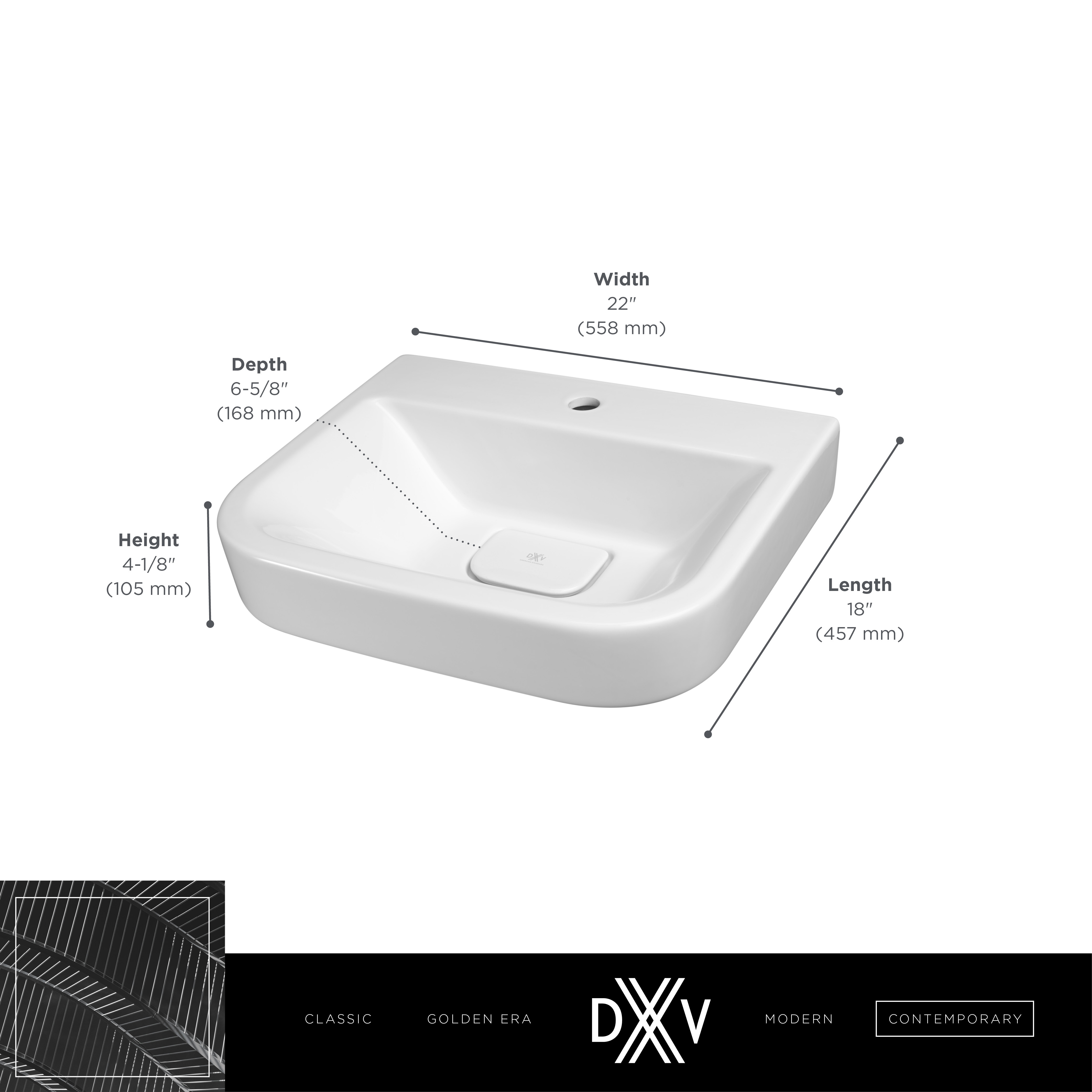 Equility® 22 in. Sink, 1-Hole