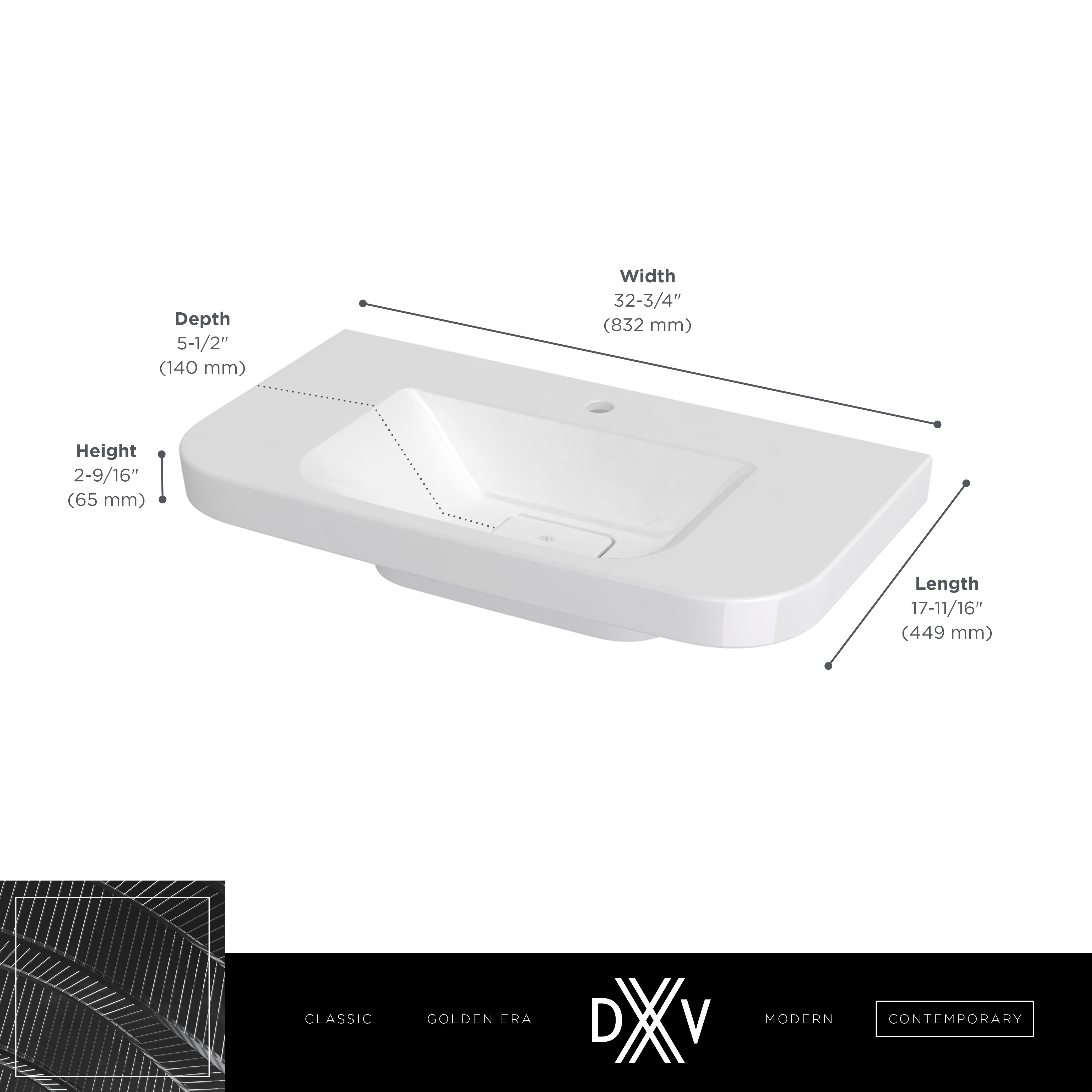 Equility® 33 in. Sink, 1-Hole