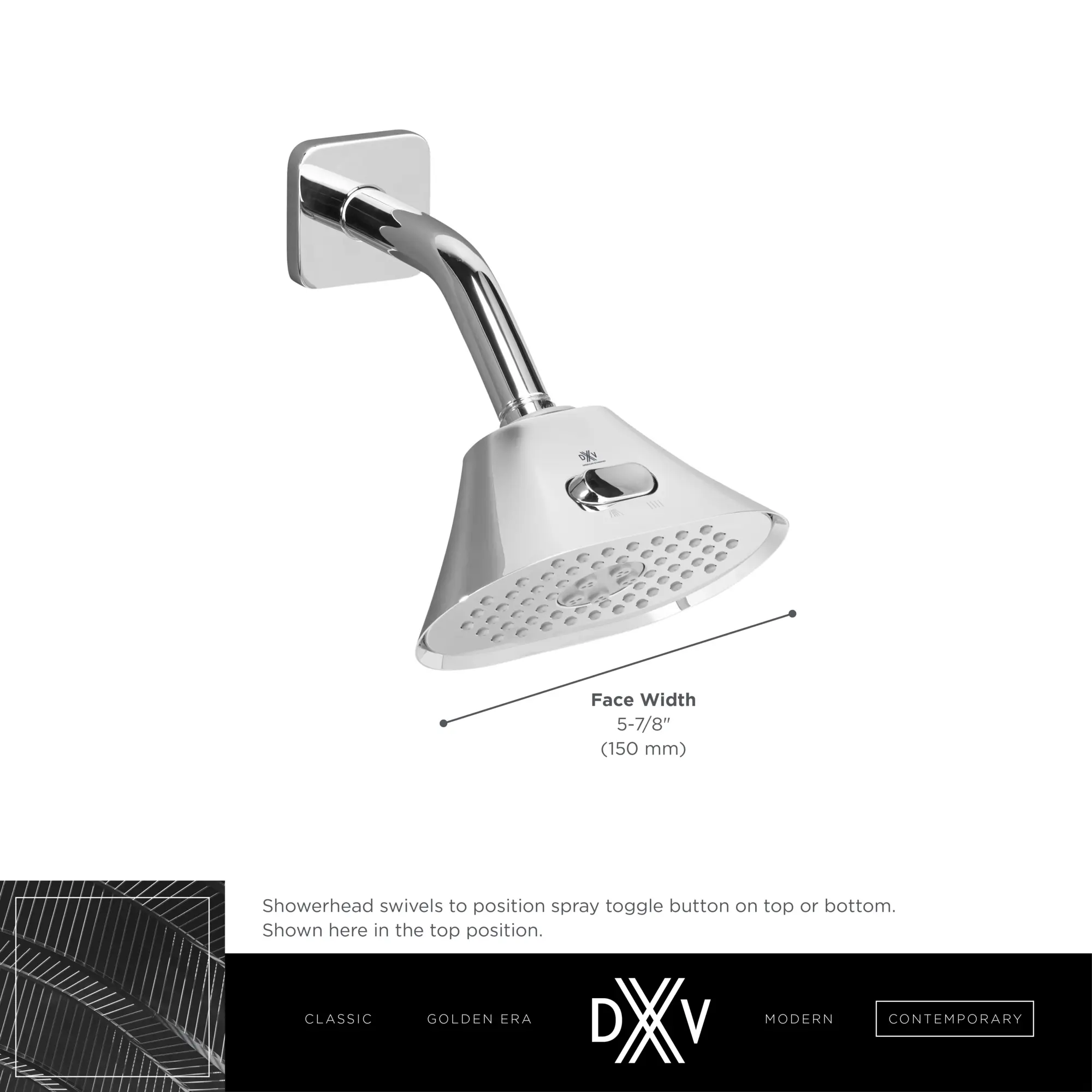 Equility® 2-Function 6 in. Oval Showerhead