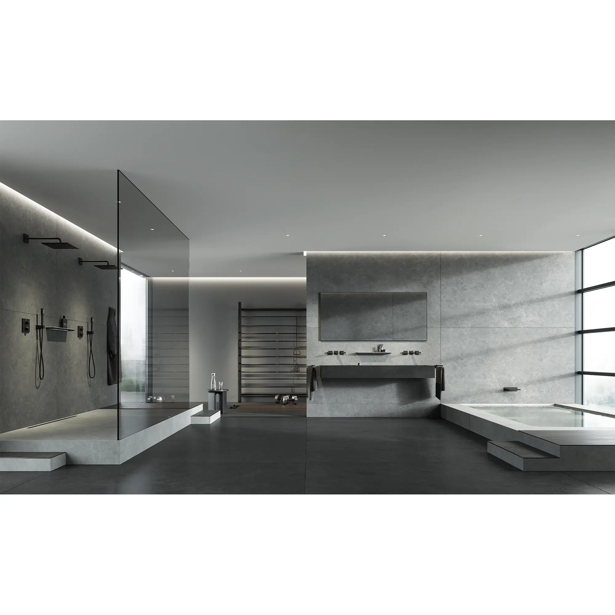 2-Handle Wall Mount Faucet 1.2 GPM