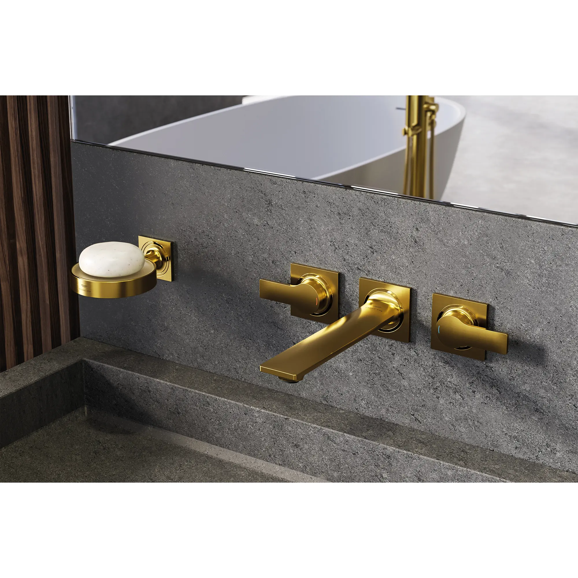 2-Handle Wall Mount Faucet 1.2 GPM
