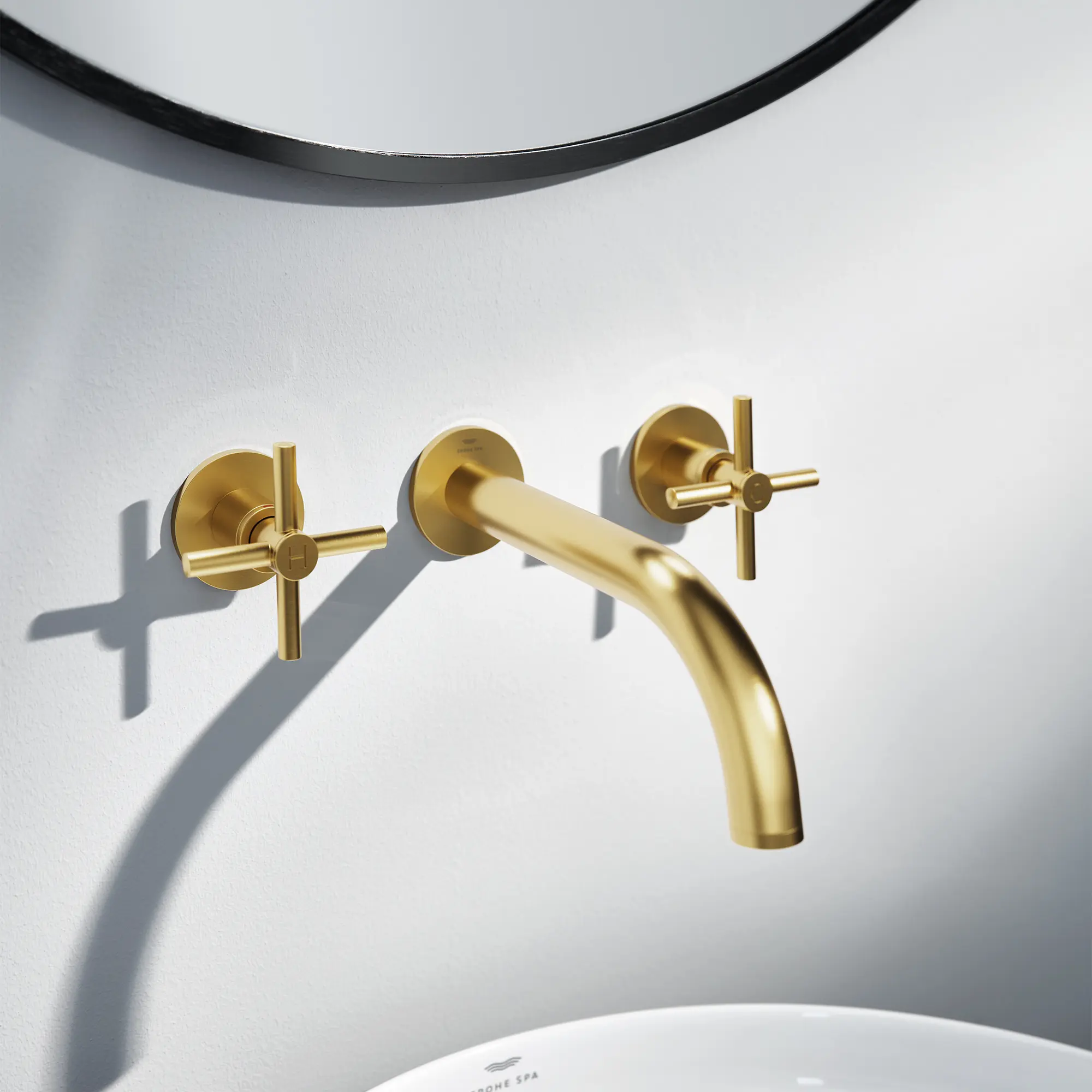 2-Handle Wall Mount Faucet 1.2 GPM