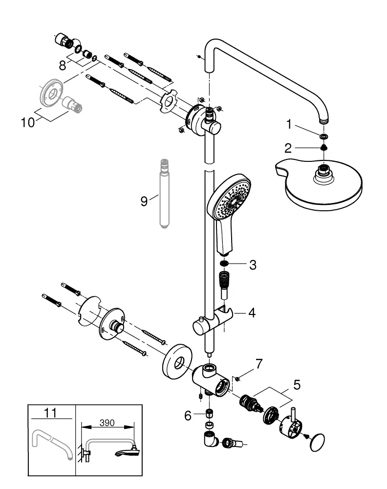 190 Shower System, 2.5 gpm