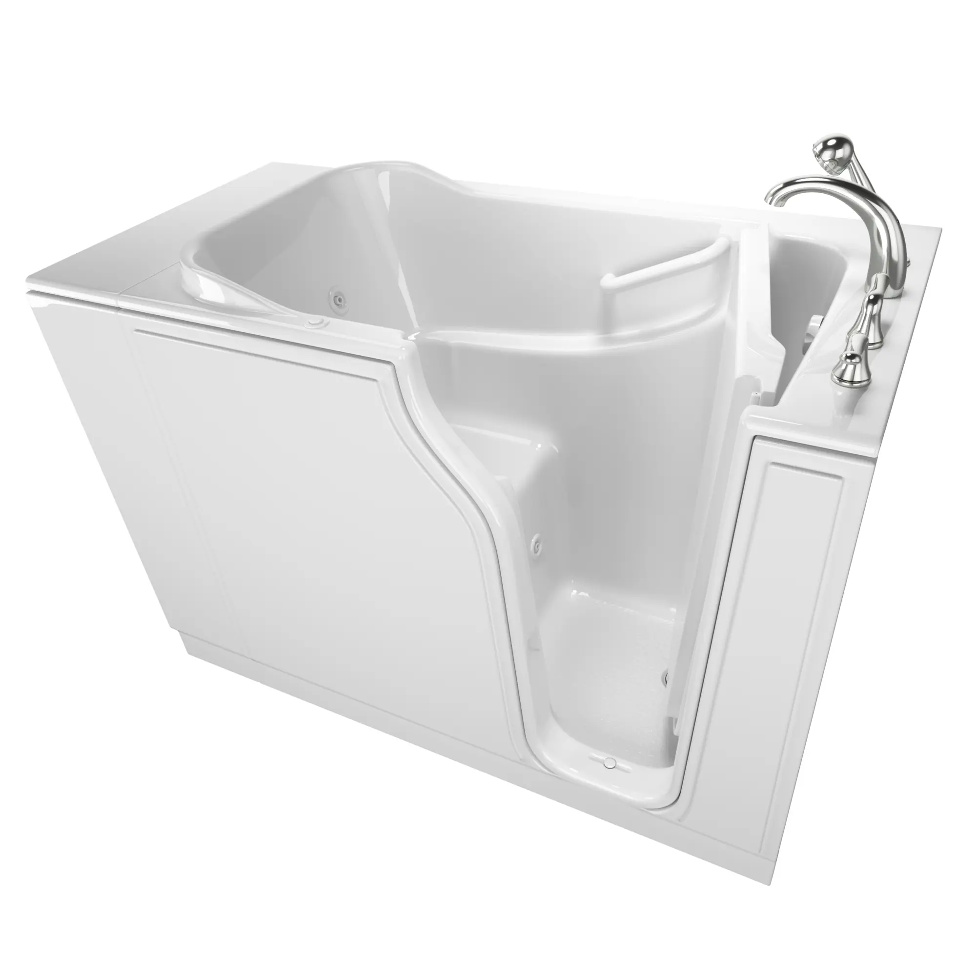 Gelcoat Entry 52 in. Left Hand Walk-In Whirlpool Bathtub in White Gelcoat Entry 52 in. Left Hand Walk-In Whirlpool Bathtub in White