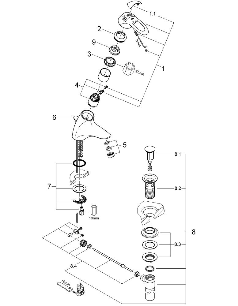 Single Whole Basin Mixer