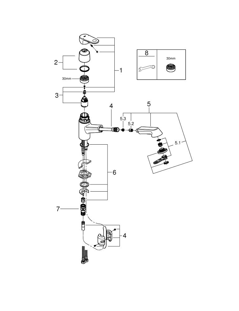 Single-handle Pull-out Kitchen Faucet Dual Spray 6.6 L Min (1.75 Gpm)