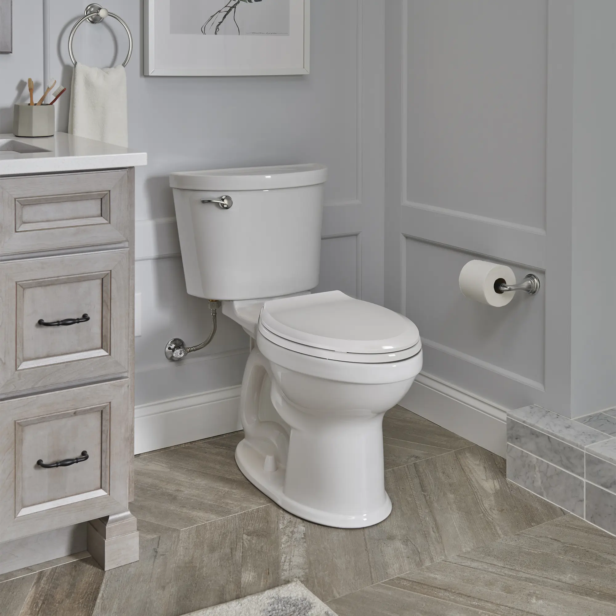 Champion® PRO Two-Piece 1.28 gpf/4.8 Lpf Chair Height Elongated Toilet Less Seat