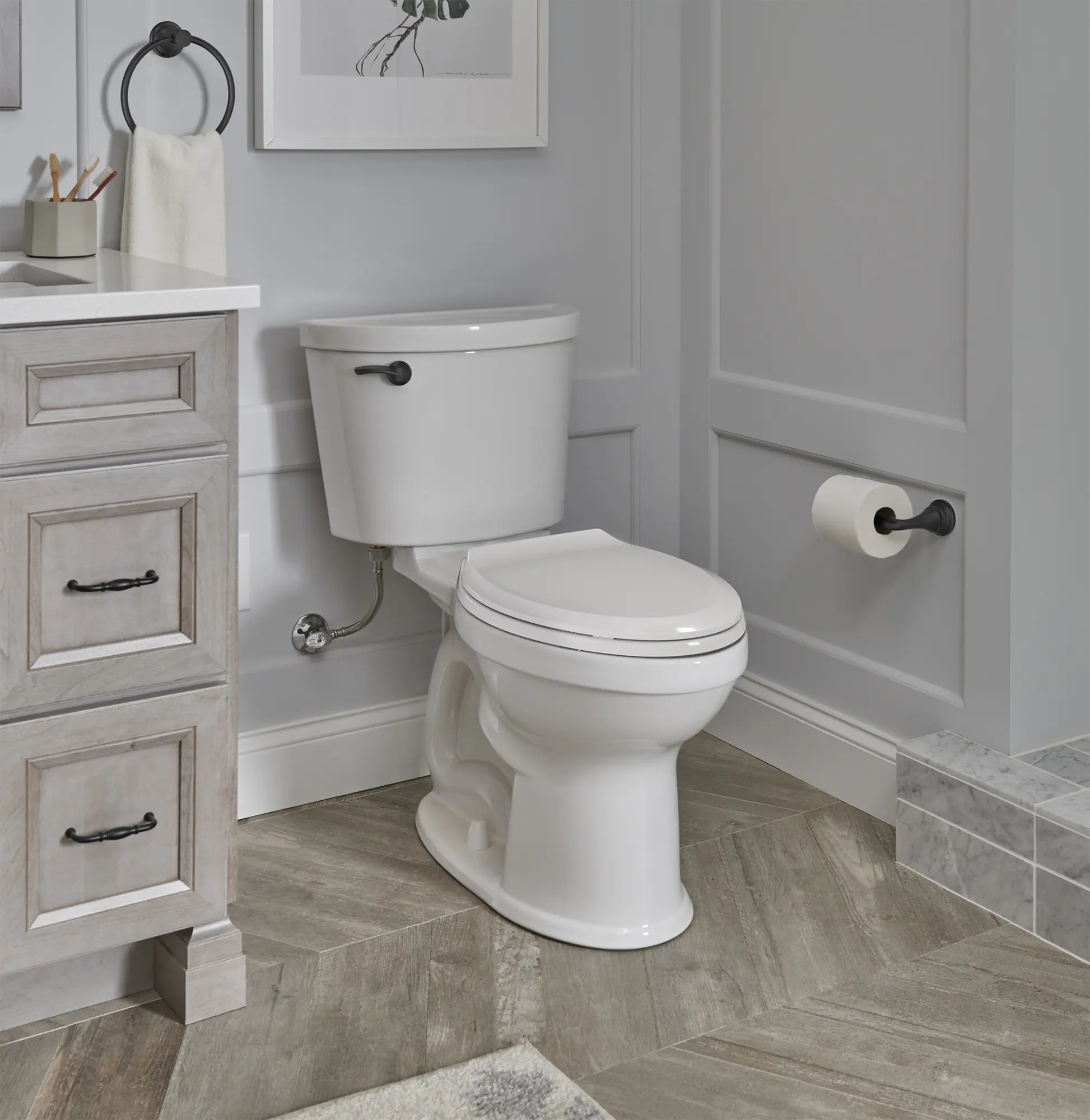 Champion® PRO Two-Piece 1.28 gpf/4.8 Lpf Chair Height Elongated Toilet Less Seat