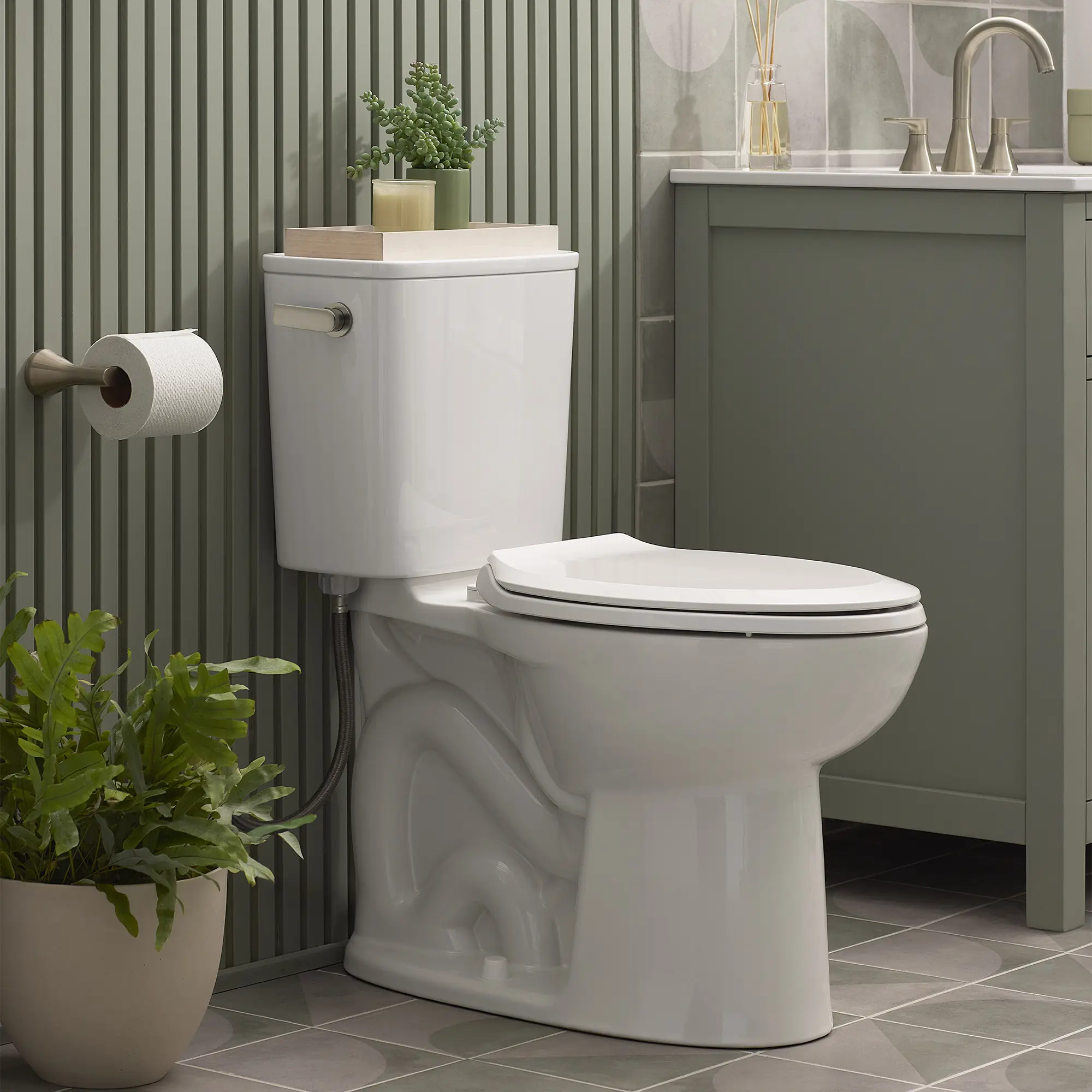 Aspirations EcoStrength Two-Piece 0.80 gpf/3.0 Lpf Chair Height Elongated Toilet Less Seat