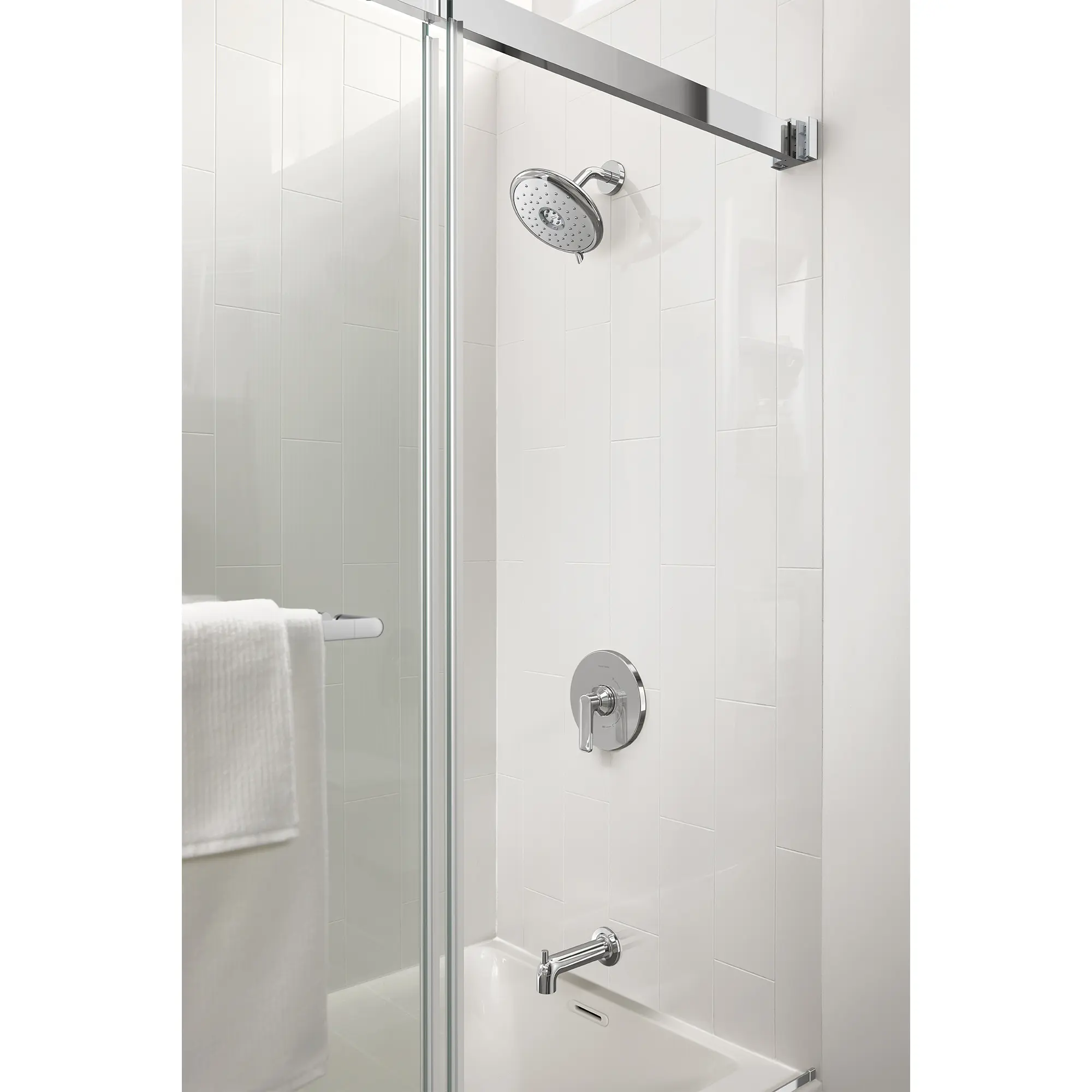 Aspirations 1.8 gpm/6.8 L/min Tub and Shower Trim Kit With Water-Saving Showerhead and Double Ceramic Pressure Balance Cartridge With Lever Handle