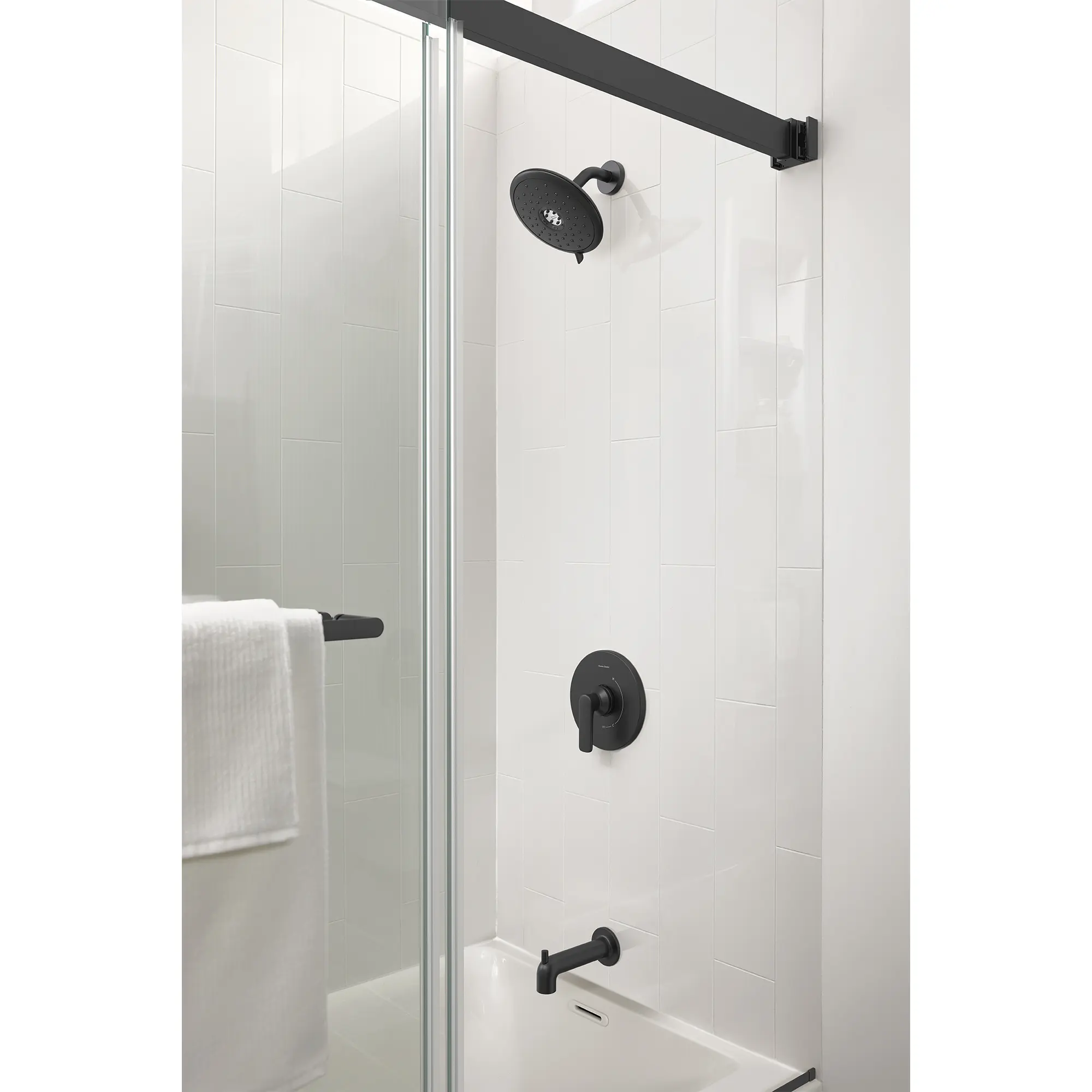 Aspirations 1.8 gpm/6.8 L/min Tub and Shower Trim Kit With Water-Saving Showerhead and Double Ceramic Pressure Balance Cartridge With Lever Handle