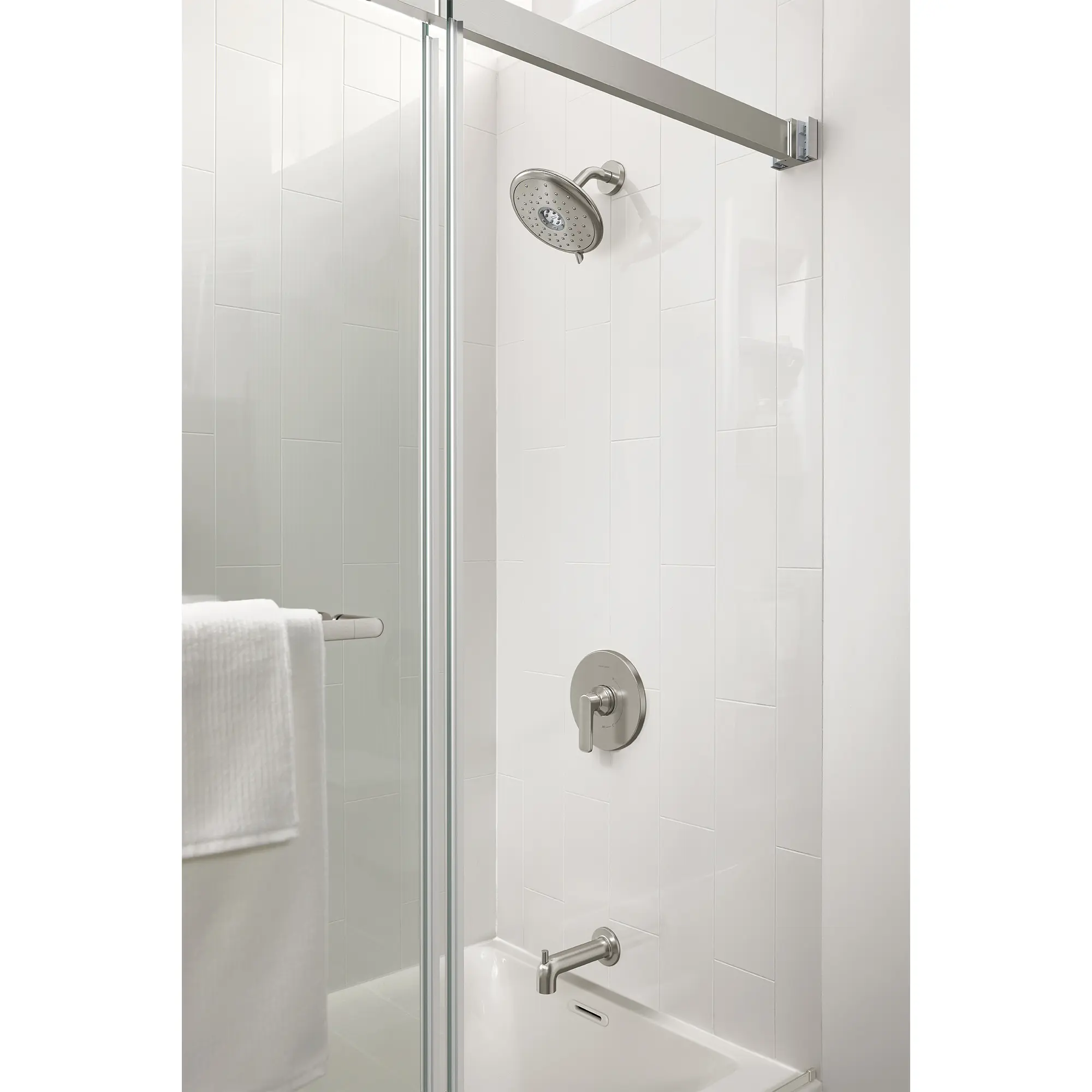 Aspirations 1.8 gpm/6.8 L/min Tub and Shower Trim Kit With Water-Saving Showerhead and Double Ceramic Pressure Balance Cartridge With Lever Handle