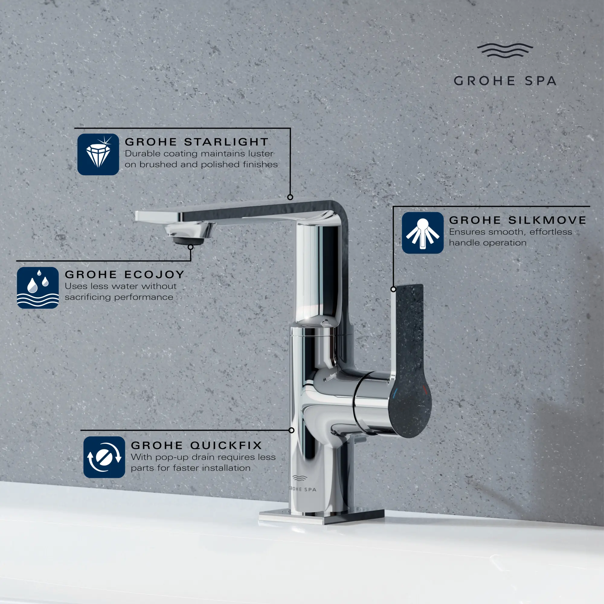 Single-Hole Single-Handle M-Size Bathroom Faucet 4.8 L/min (1.2 GPM)