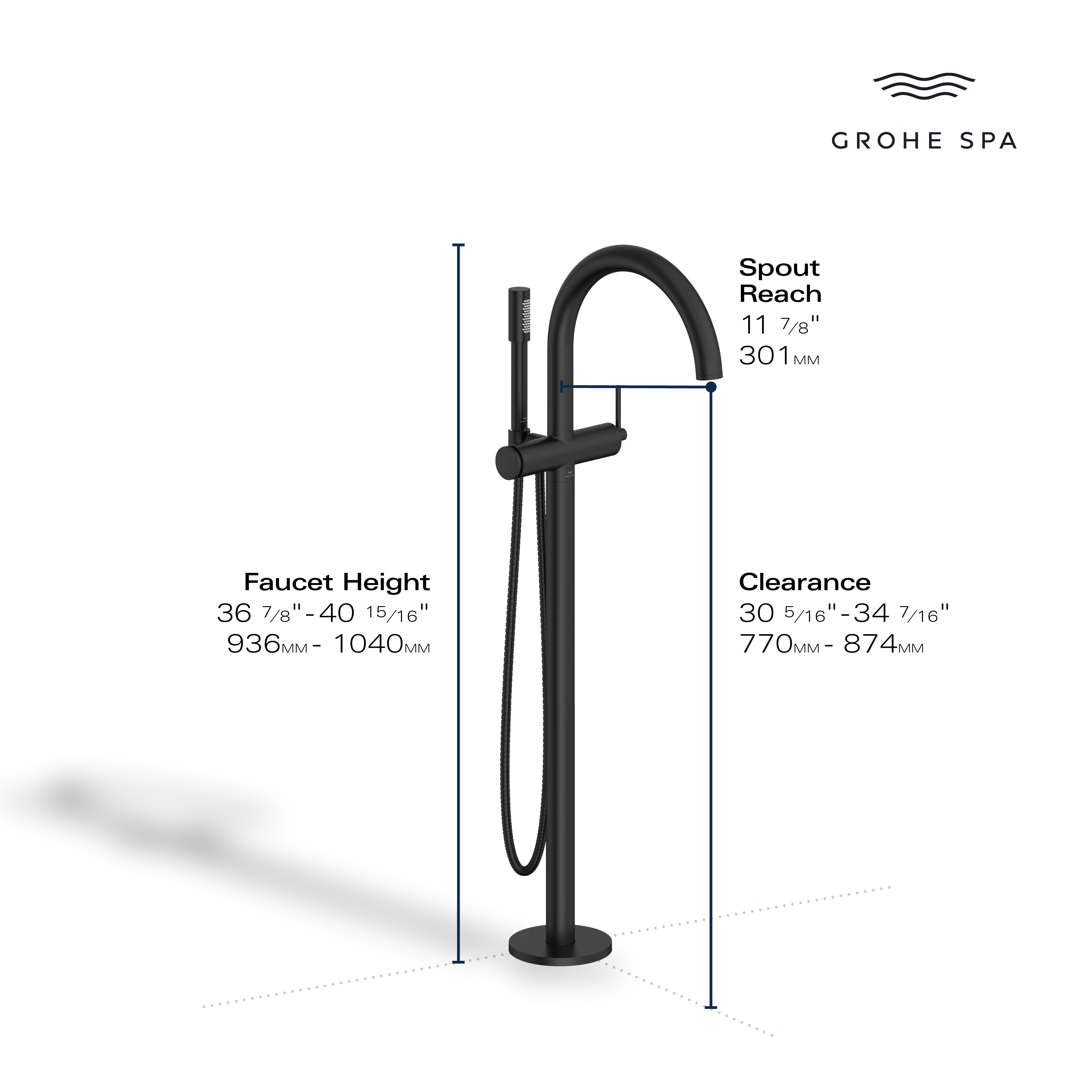 Single-Handle Freestanding Tub Faucet with 1.75 GPM (6.6 L/min) Hand Shower