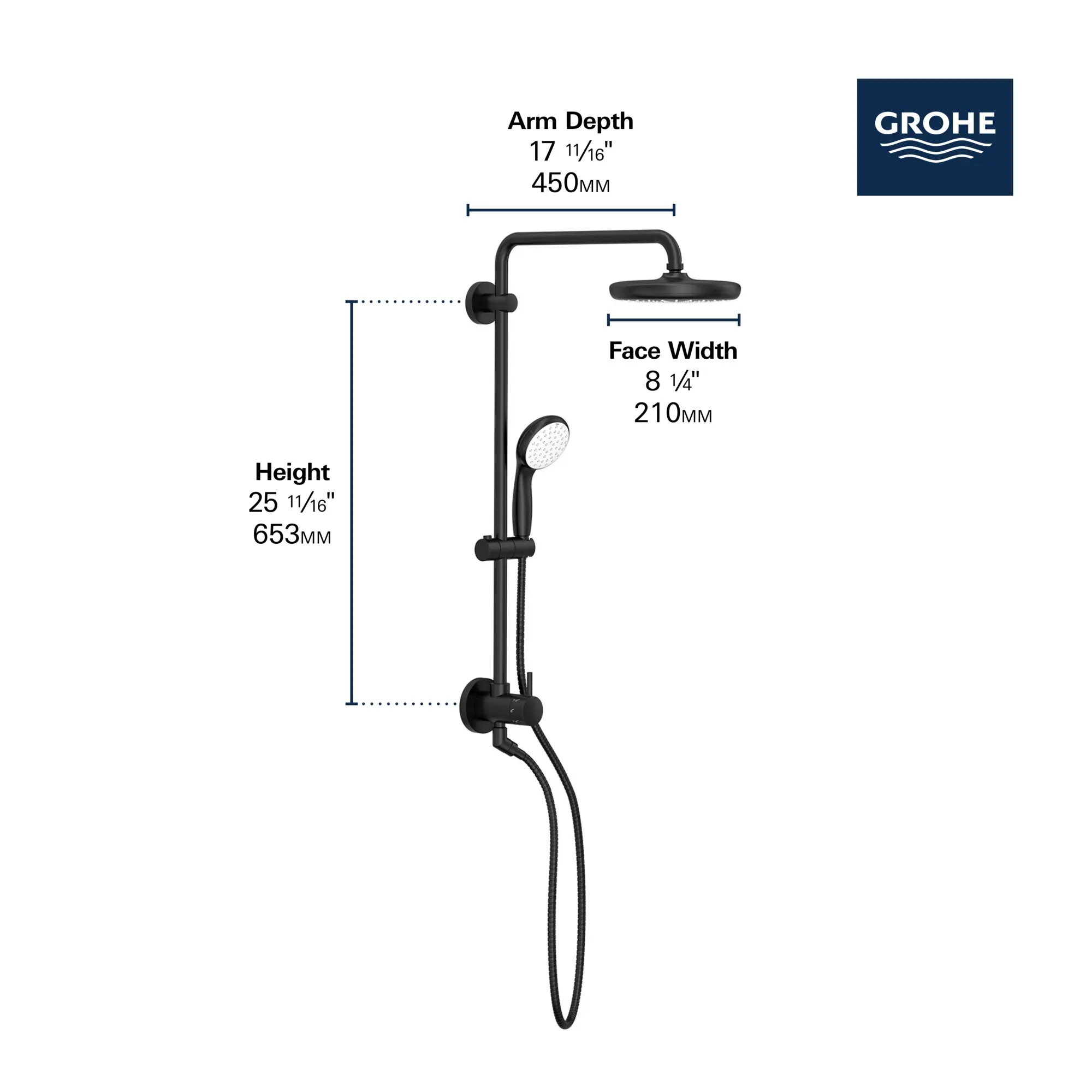 25" Tempesta Shower System, 6.6 L/min (1.75 gpm)