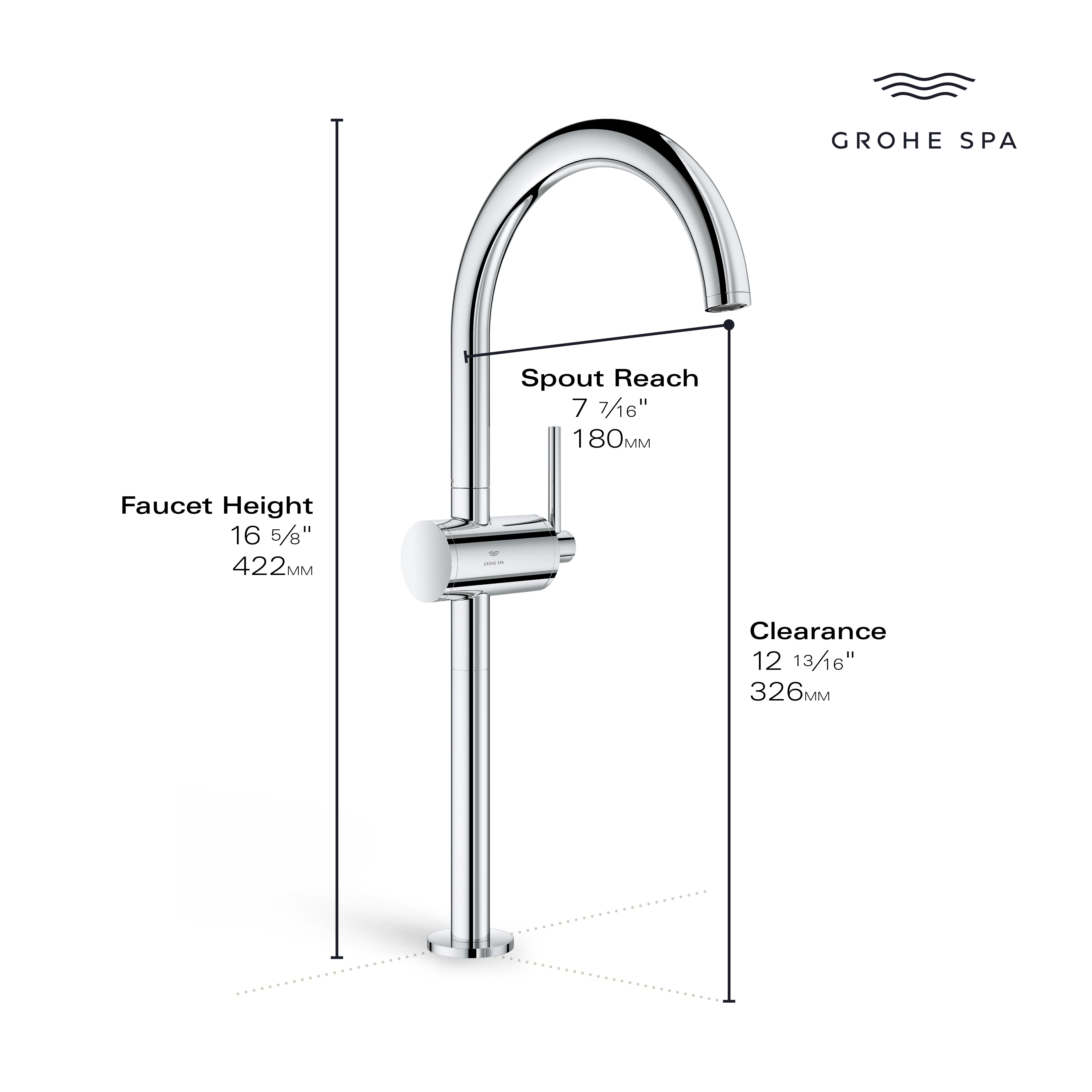 Robinet monotrou pour vasque, à poignée simple, 4,5 L/min (1,2 gpm)