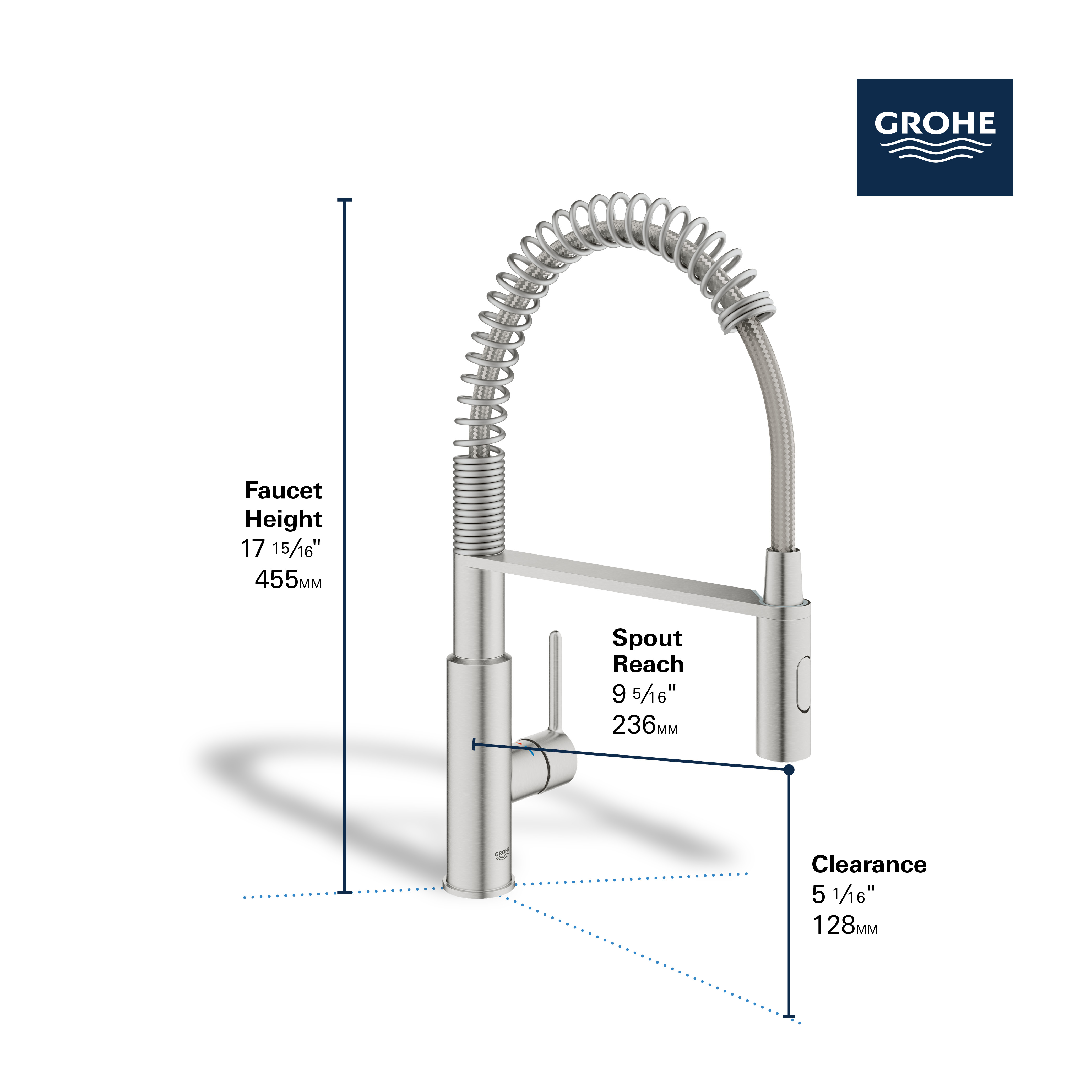 Eurosmart Single-Handle Semi-Pro Dual Spray Kitchen Faucet 1.75 gpm (6.6 L/min)
