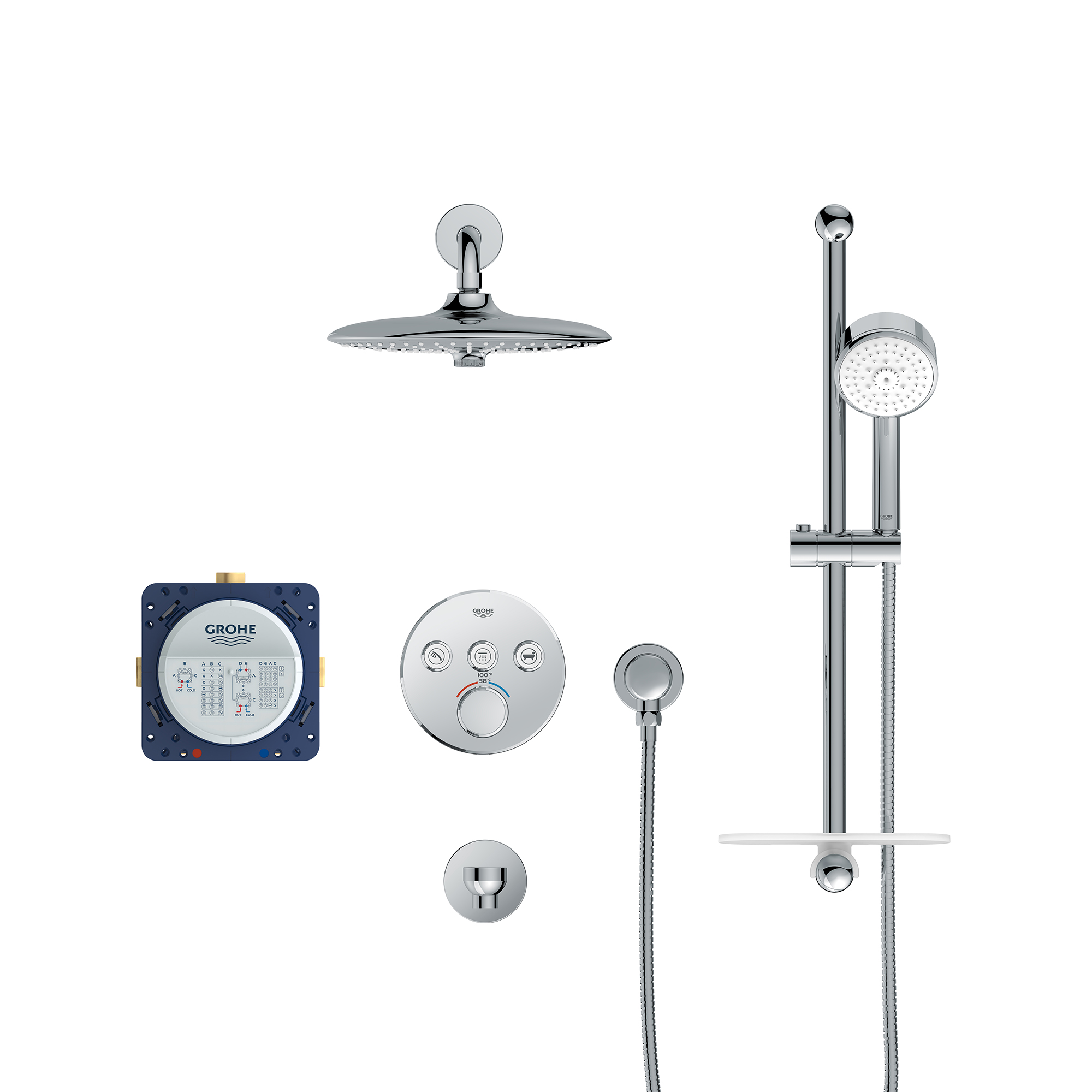 Euphoria SmartControl Thermostatic Triple Function Shower Kit