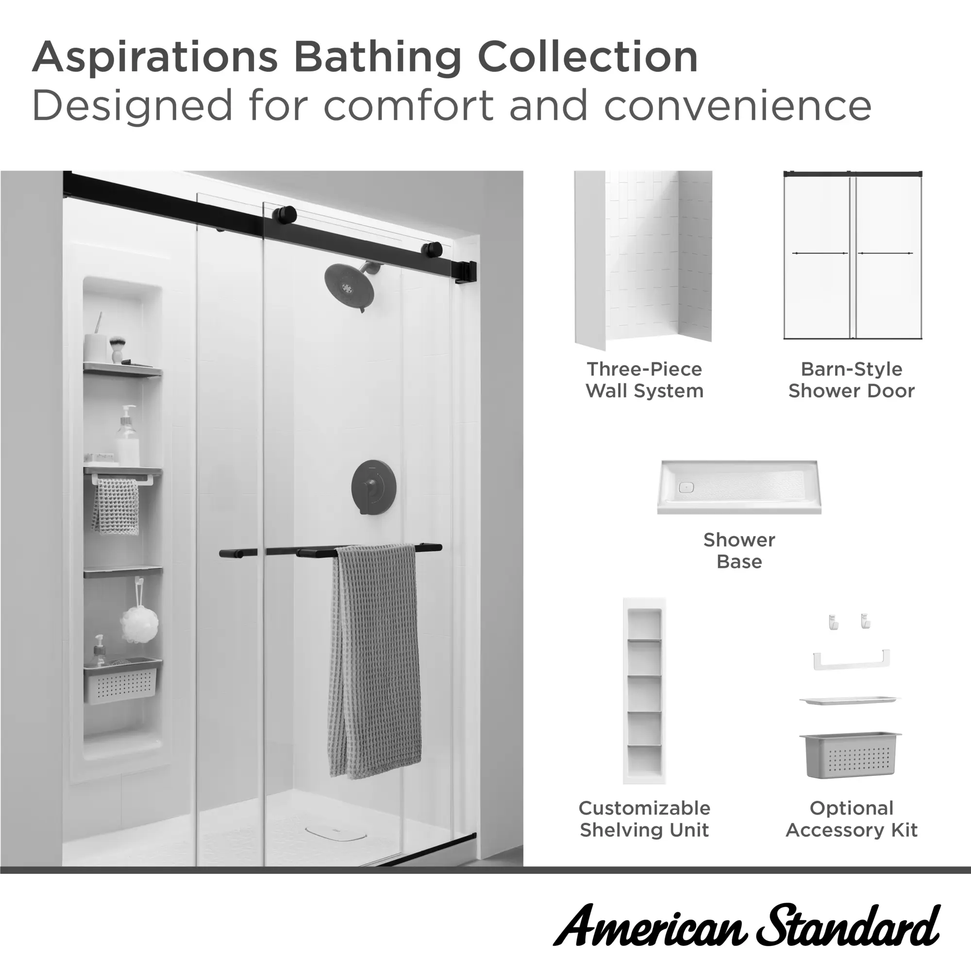 Aspirations 60 x 72-Inch Frameless Sliding Shower Door