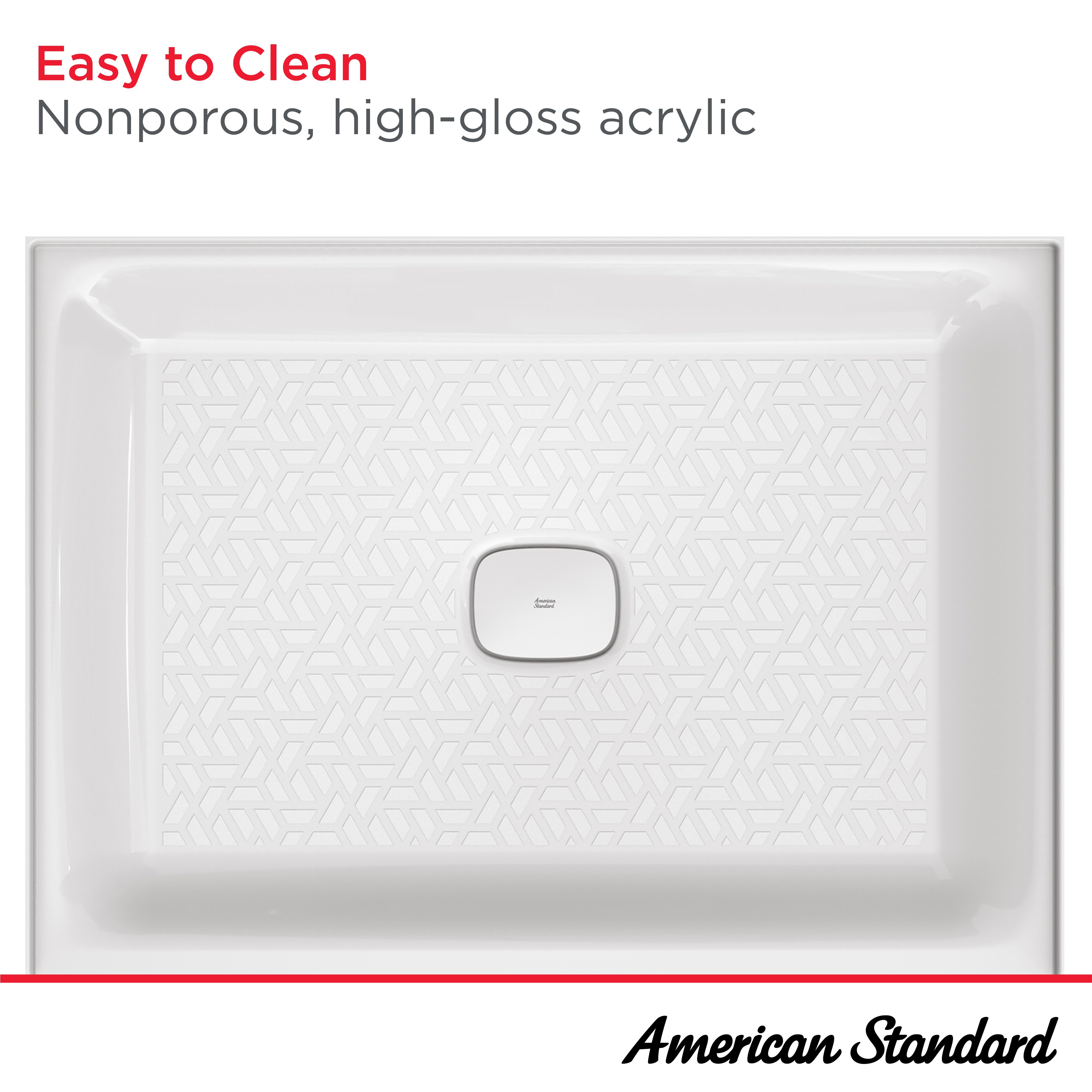 Aspirations - base de douche à seuil unique 48 x 36 pouces avec drain central