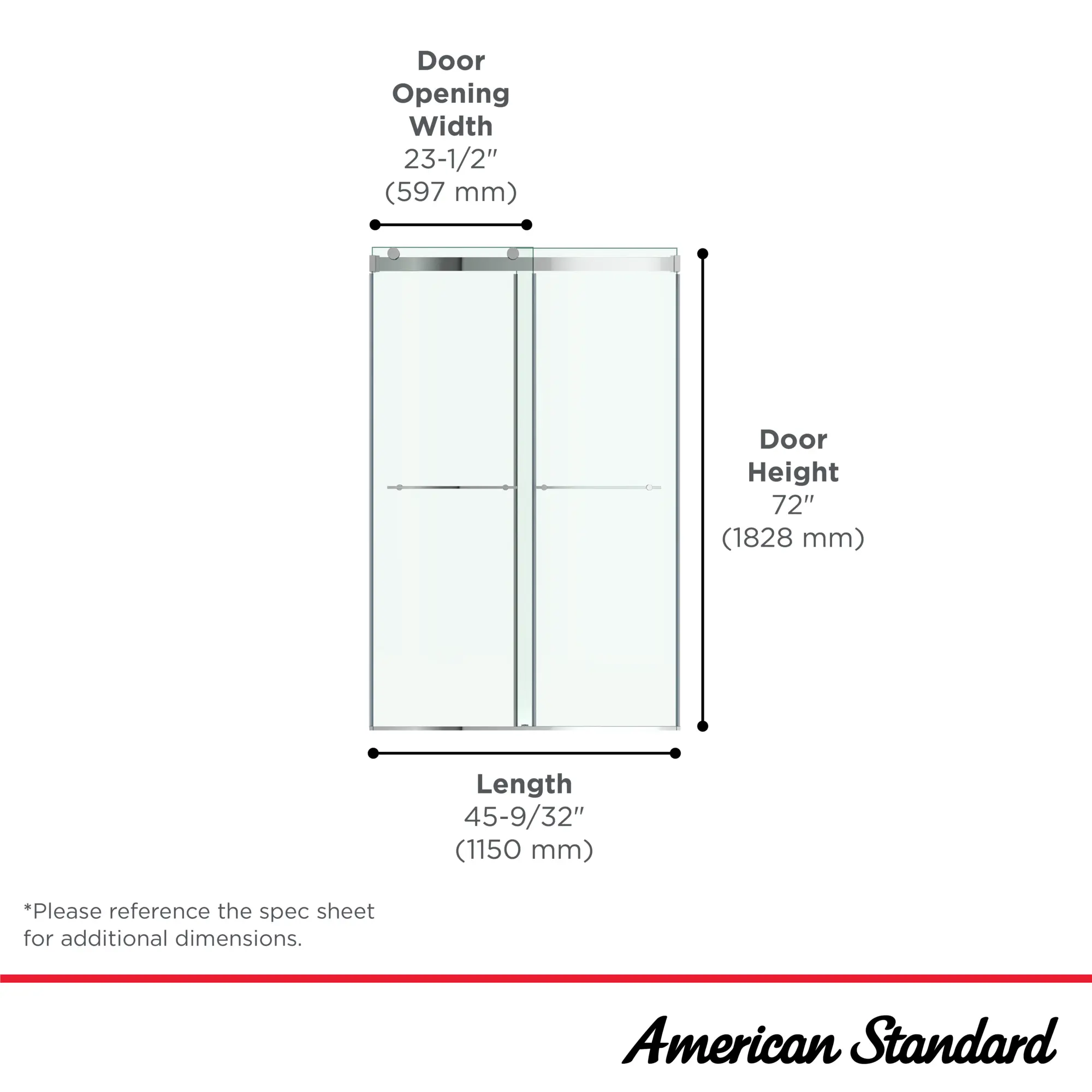 Aspirations 48 x 72-Inch Frameless Sliding Shower Door