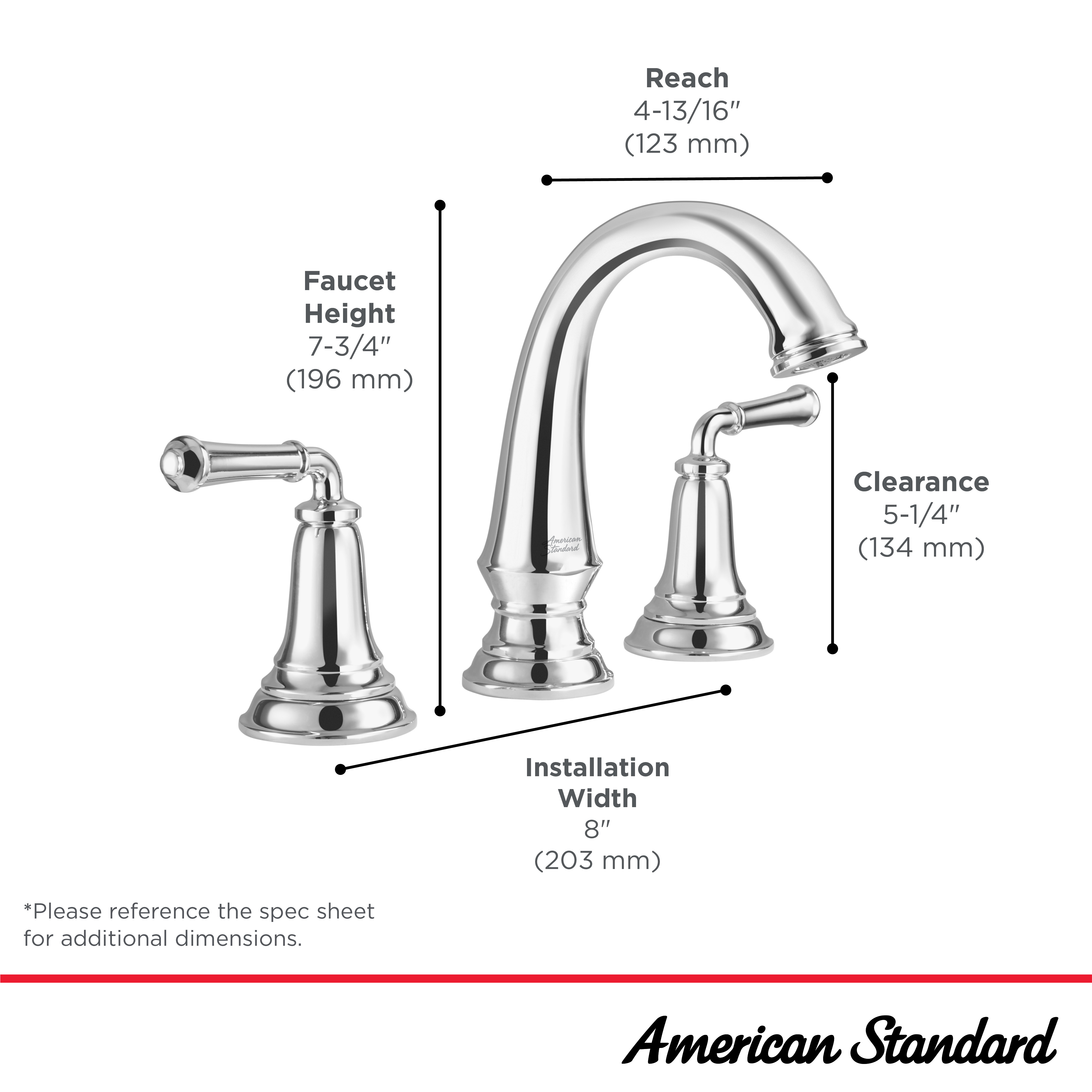 Delancey® 8-Inch Widespread 2-Handle Bathroom Faucet 1.2 gpm/4.5 L/min With Lever Handles
