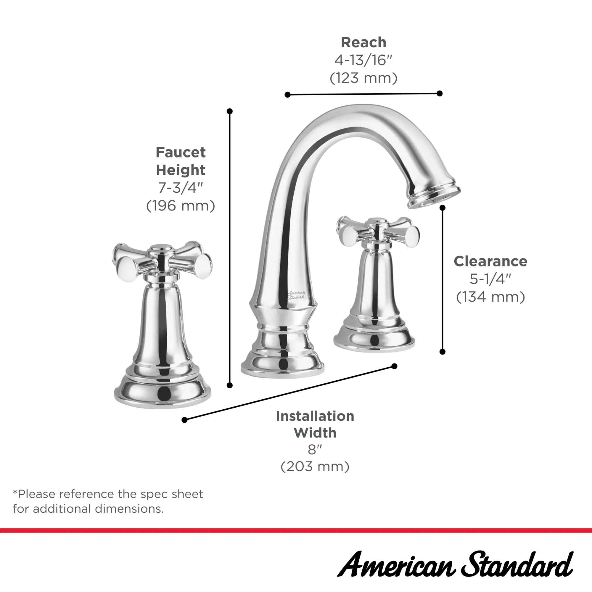 Delancey® 8-Inch Widespread 2-Handle Bathroom Faucet 1.2 gpm/4.5 L/min With Cross Handles