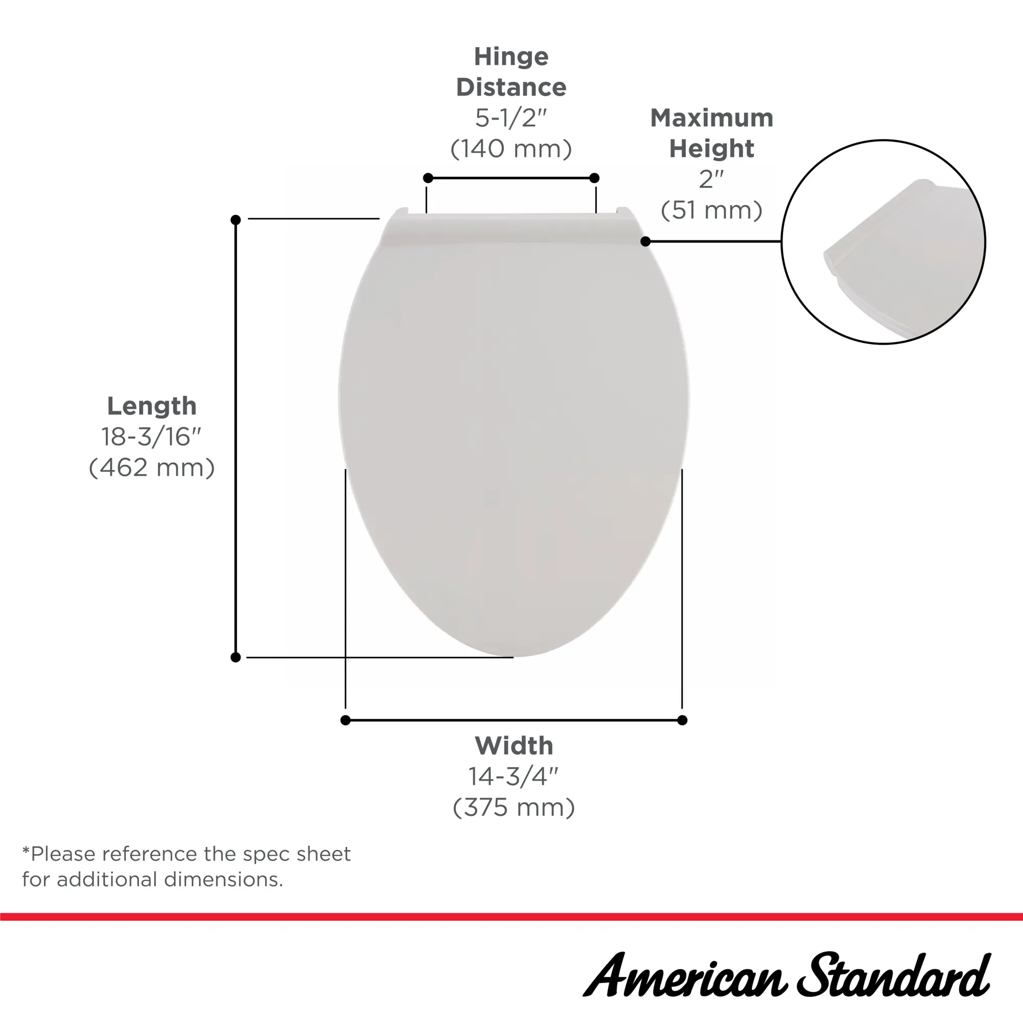 Contemporary Slow-Close & Easy Lift-Off Elongated Toilet Seat for VorMax® CleanCurve® Style Rims