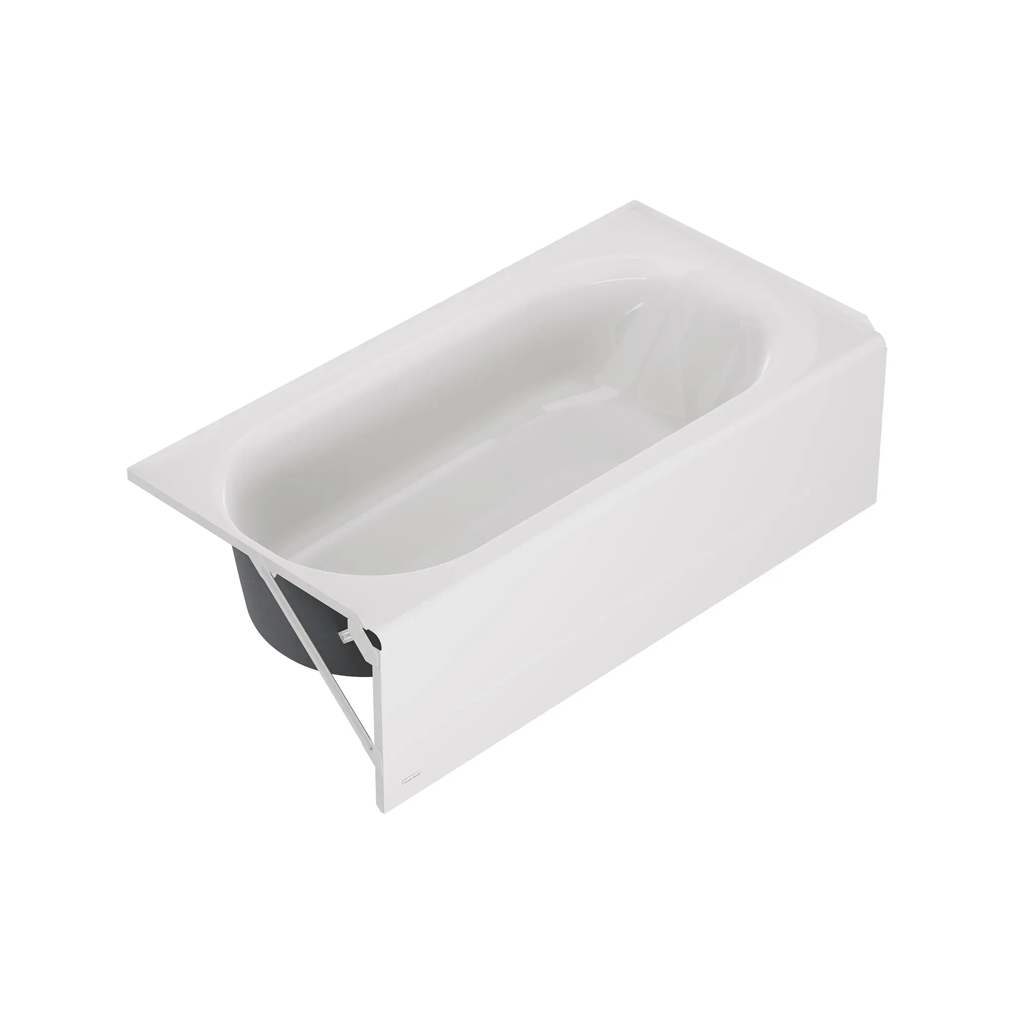 Baignoire Princeton® PRO en acier, tablier intégré, 1 524 x 762 mm (60 x 30 po), plomberie brute au-dessus du sol, orifice d’évacuation à gauche