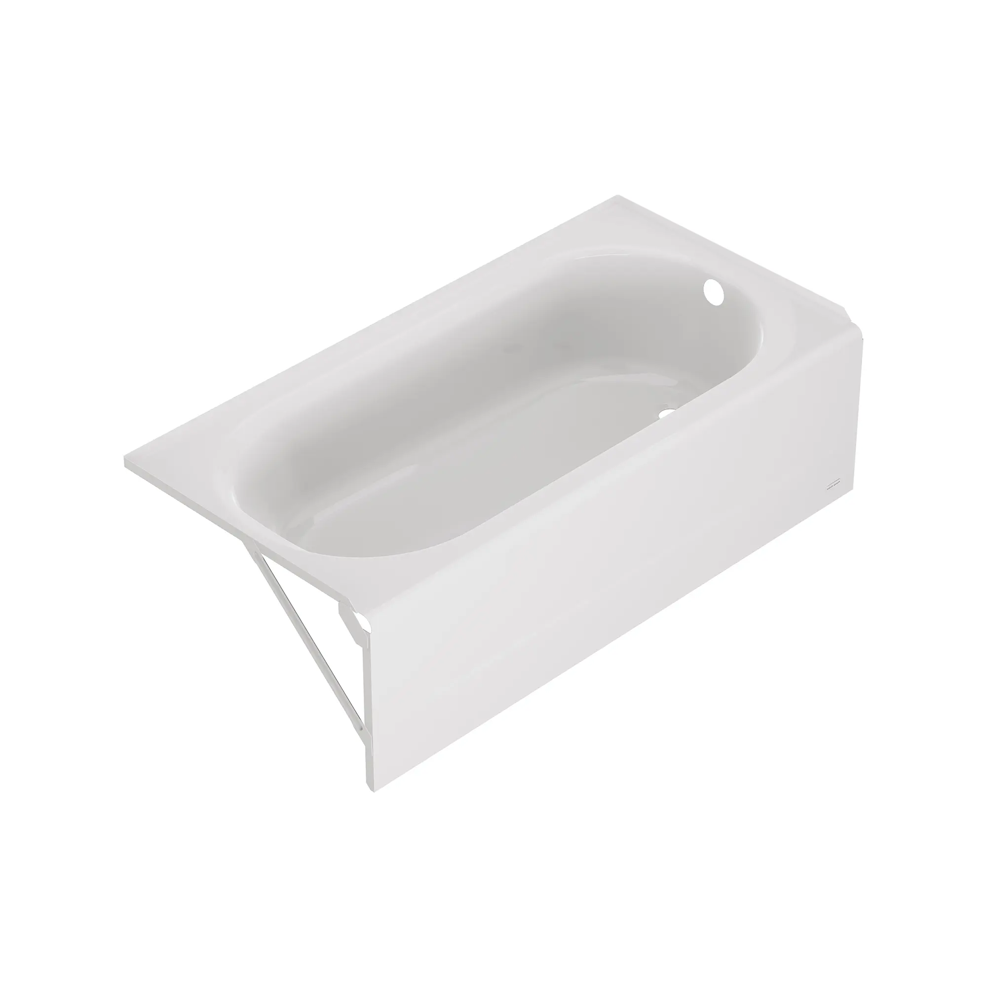 Baignoire Princeton® PRO en acier, tablier intégré, 1 524 x 762 mm (60 x 30 po), plomberie brute au-dessus du sol, orifice d’évacuation à droite