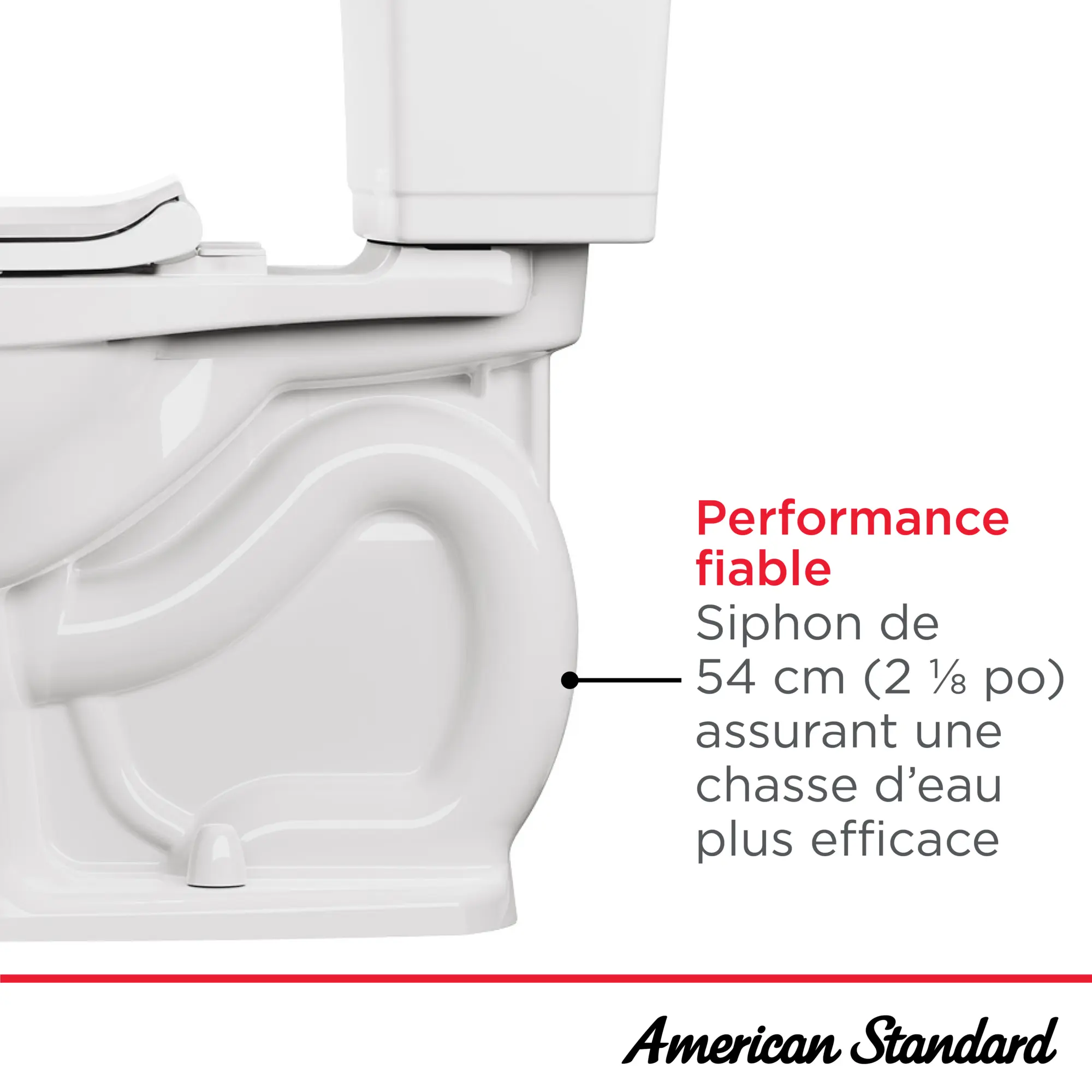 Toilette Cadet® PRO deux pièces, devant allongé, extra-haute, levier de déclenchement à droite, 4,8 l/chasse (1,28 gal/chasse), sans siège