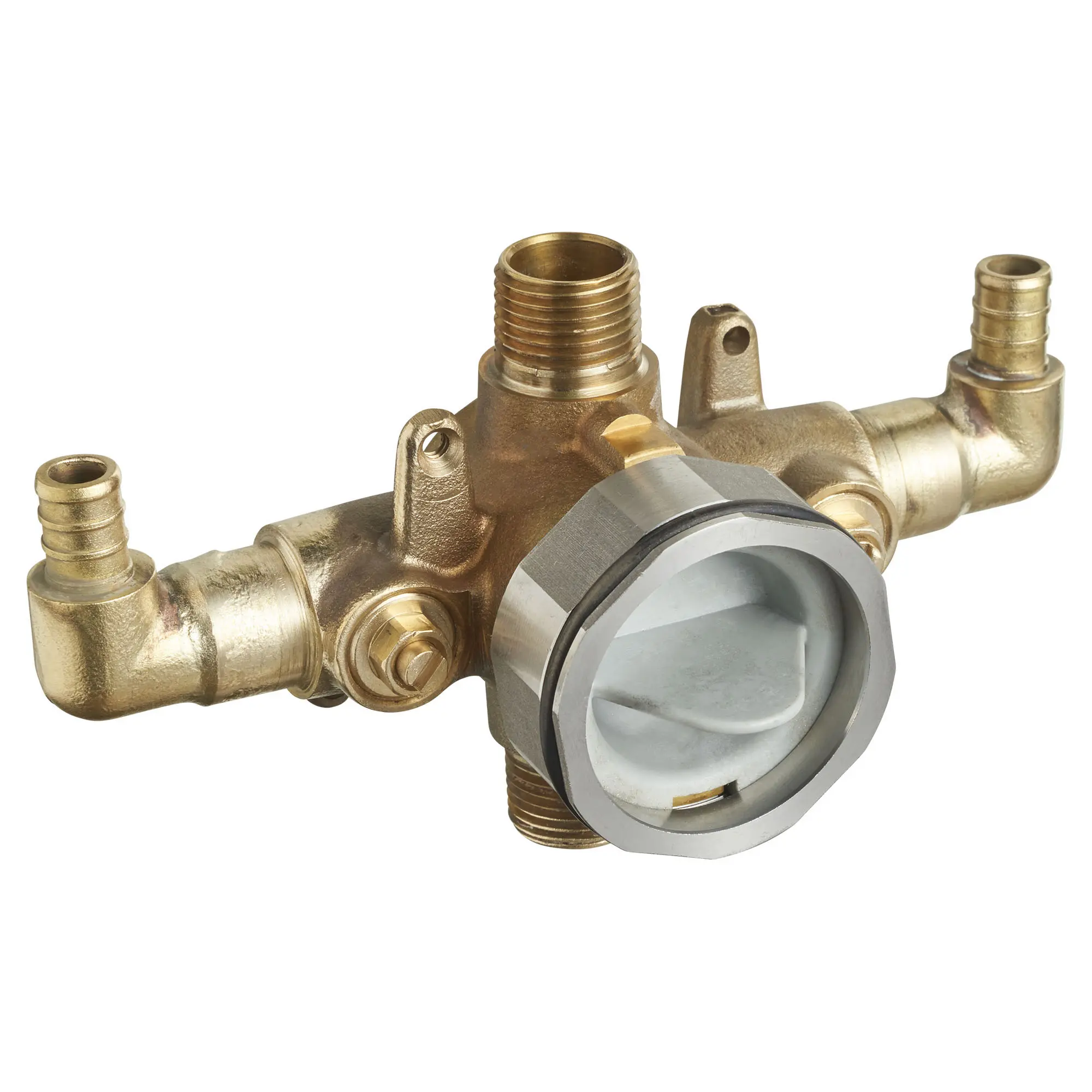 Flash® - Robinet brut de douche avec entrées de sertissage coudées PEX/sorties universelles - robinets d’arrêt à tournevis