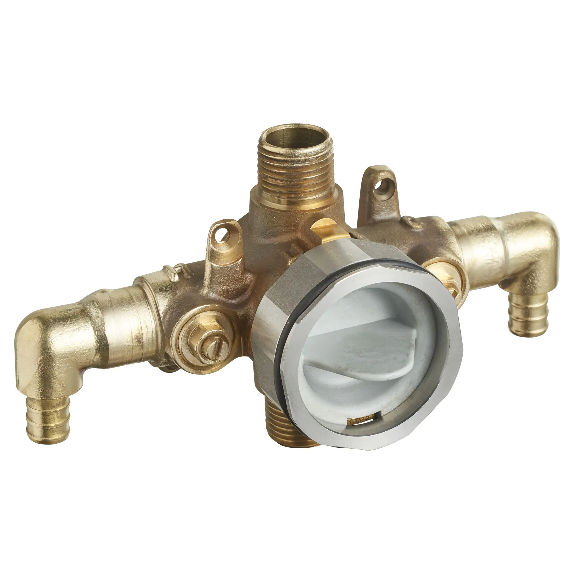 Flash® - Robinet brut de douche avec entrées de sertissage coudées PEX/sorties universelles - robinets d’arrêt à tournevis