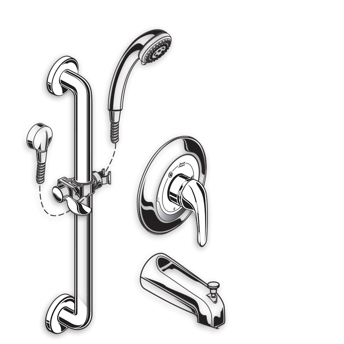 Diverter Slip-On Tub Spout