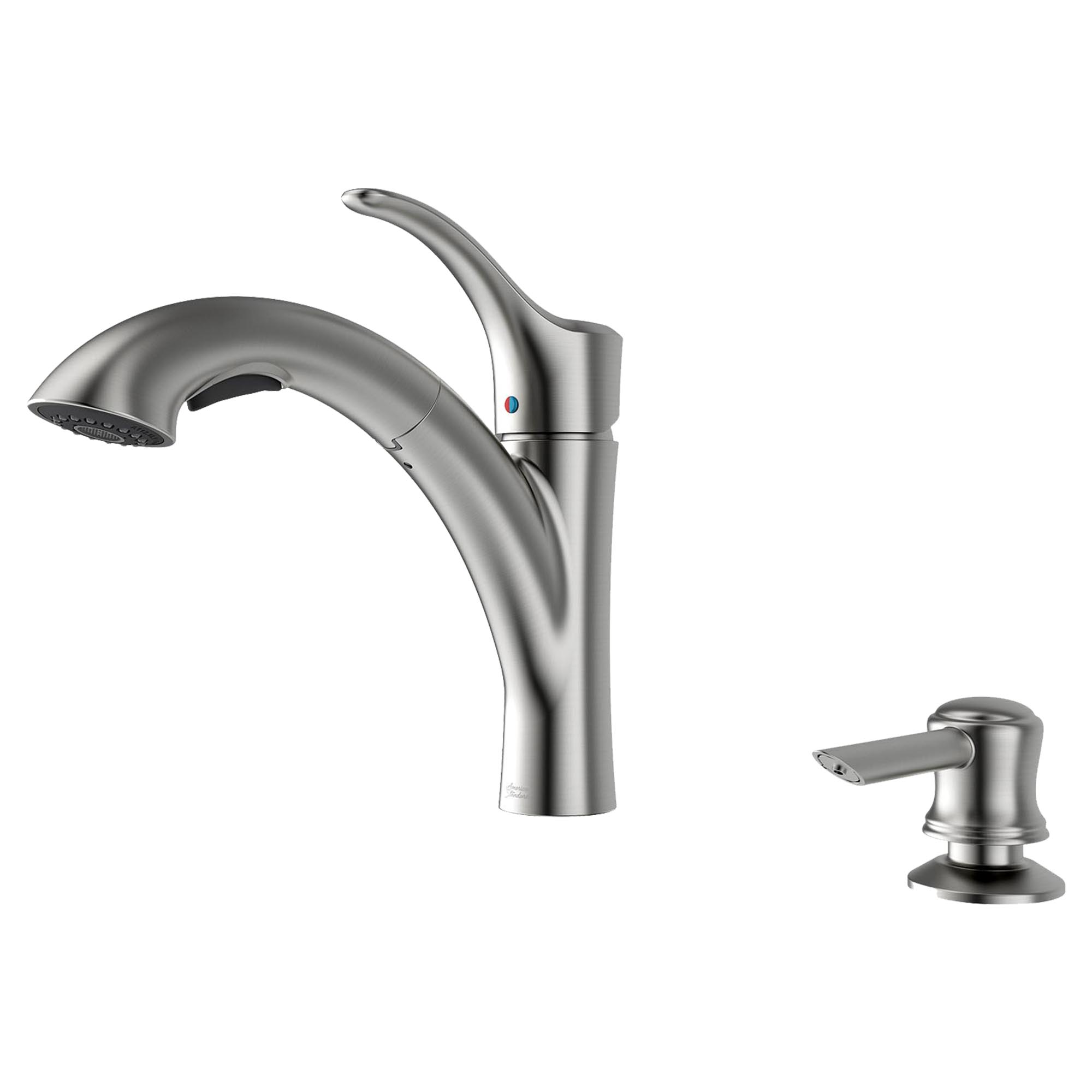 Mesa 1-Handle Pull-Out Kitchen Faucet with Soap Dispenser