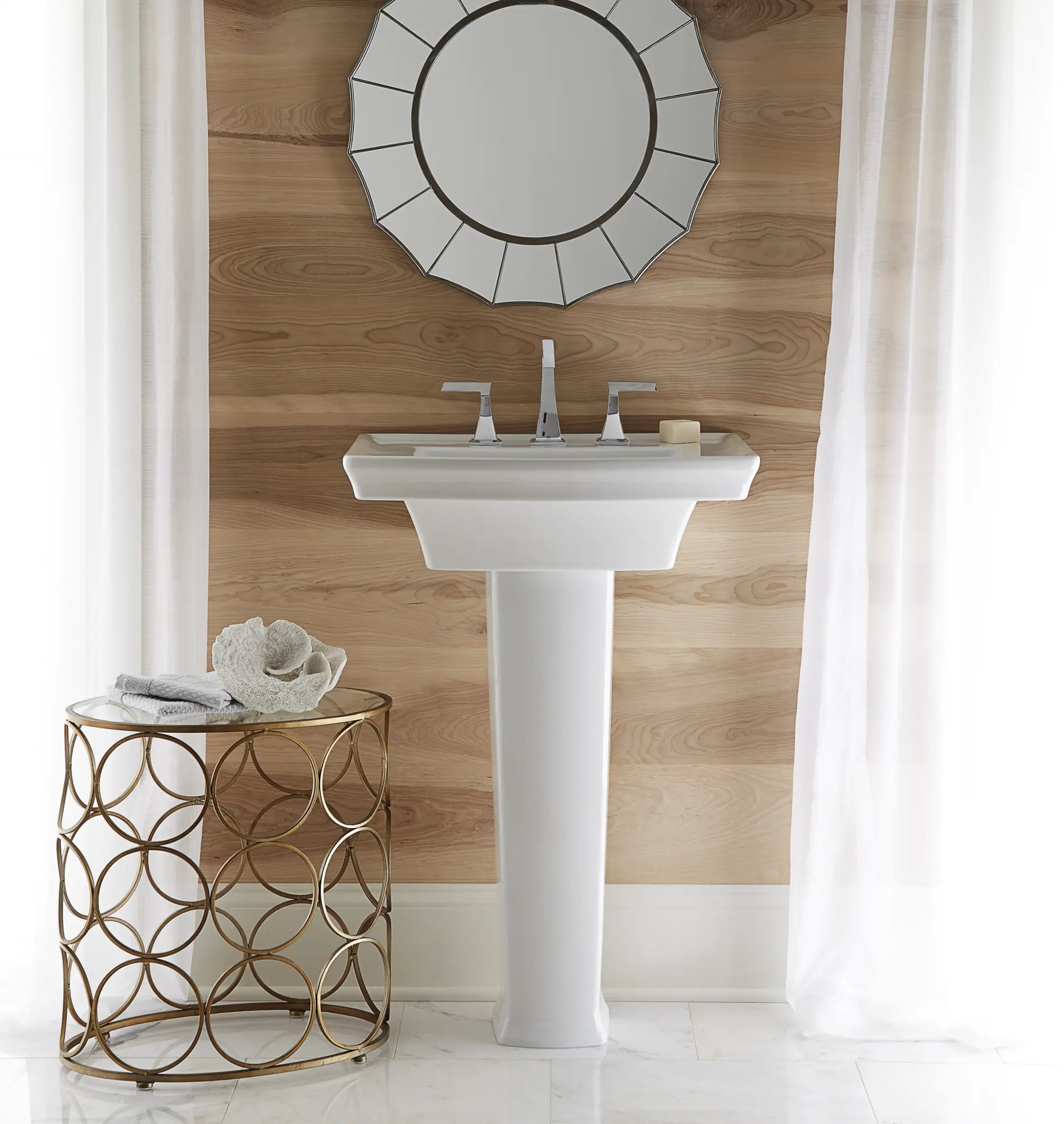 Wyatt® Pedestal Sink Top, 3-Hole with Pedestal Leg