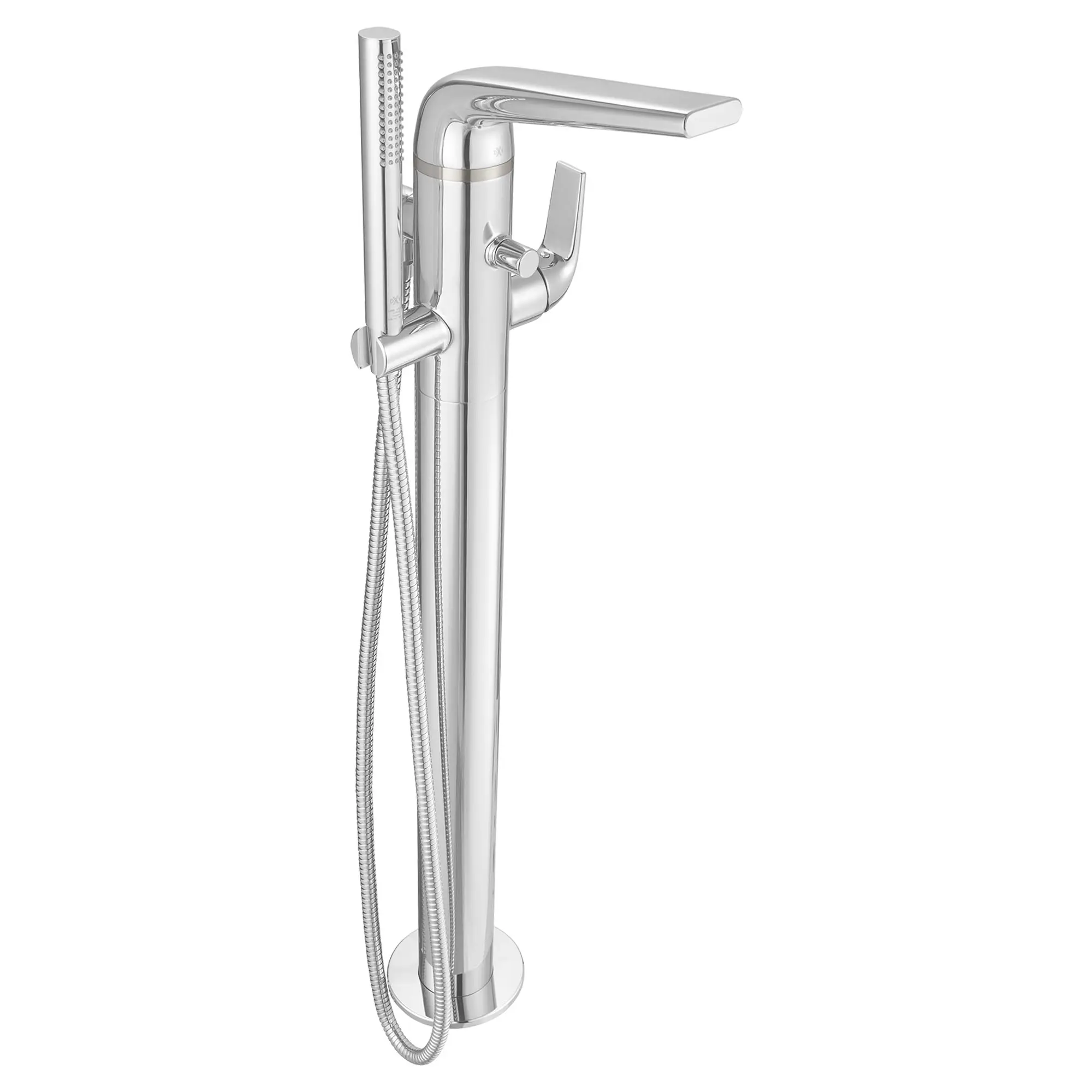 DXV Modulus® Single Handle Floor Mount Bathtub Filler with Hand Shower and Lever Handle