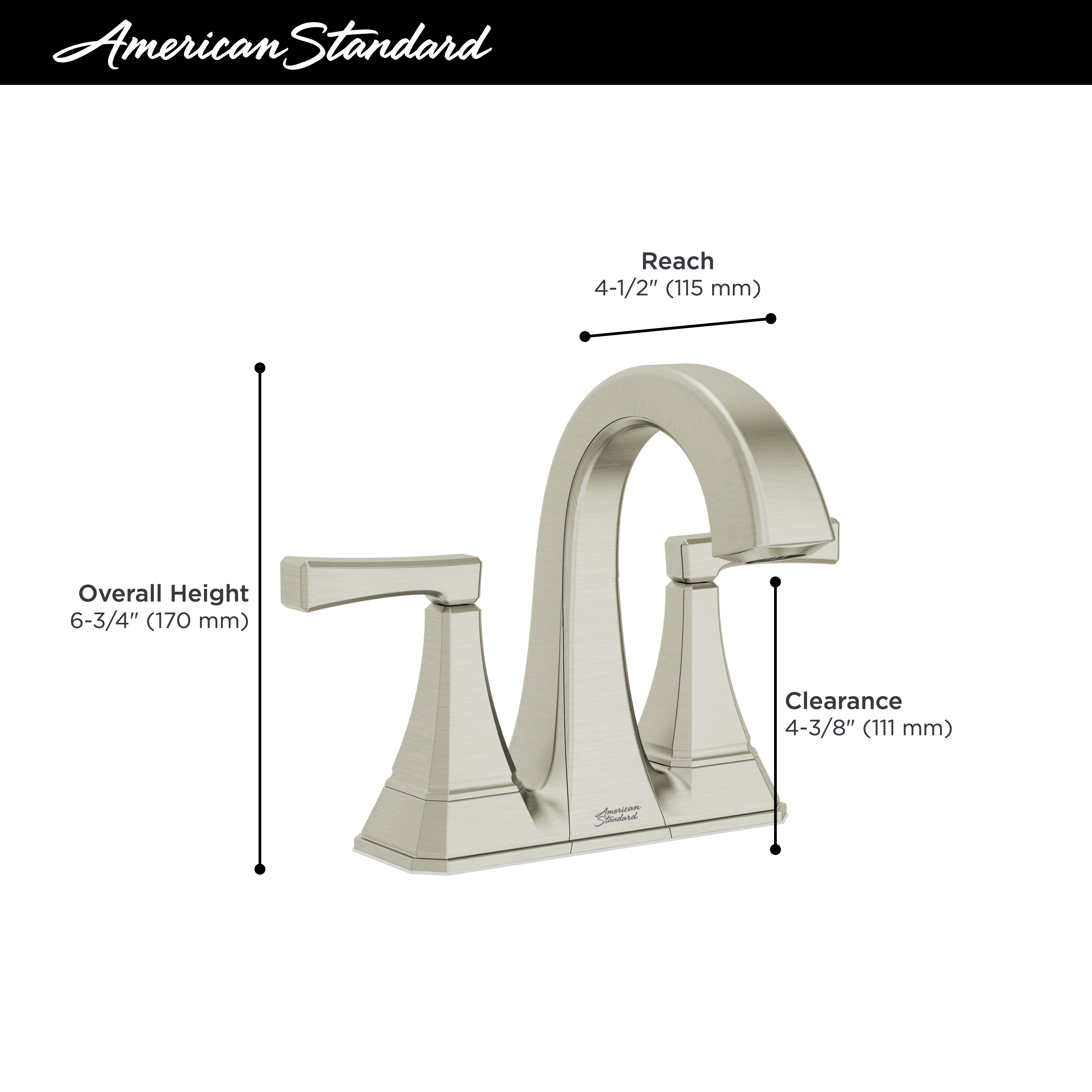 Westerly® 4-Inch Centerset 2-Handle Bathroom Faucet 1.2 gpm/4.5 L/min With Lever Handle
