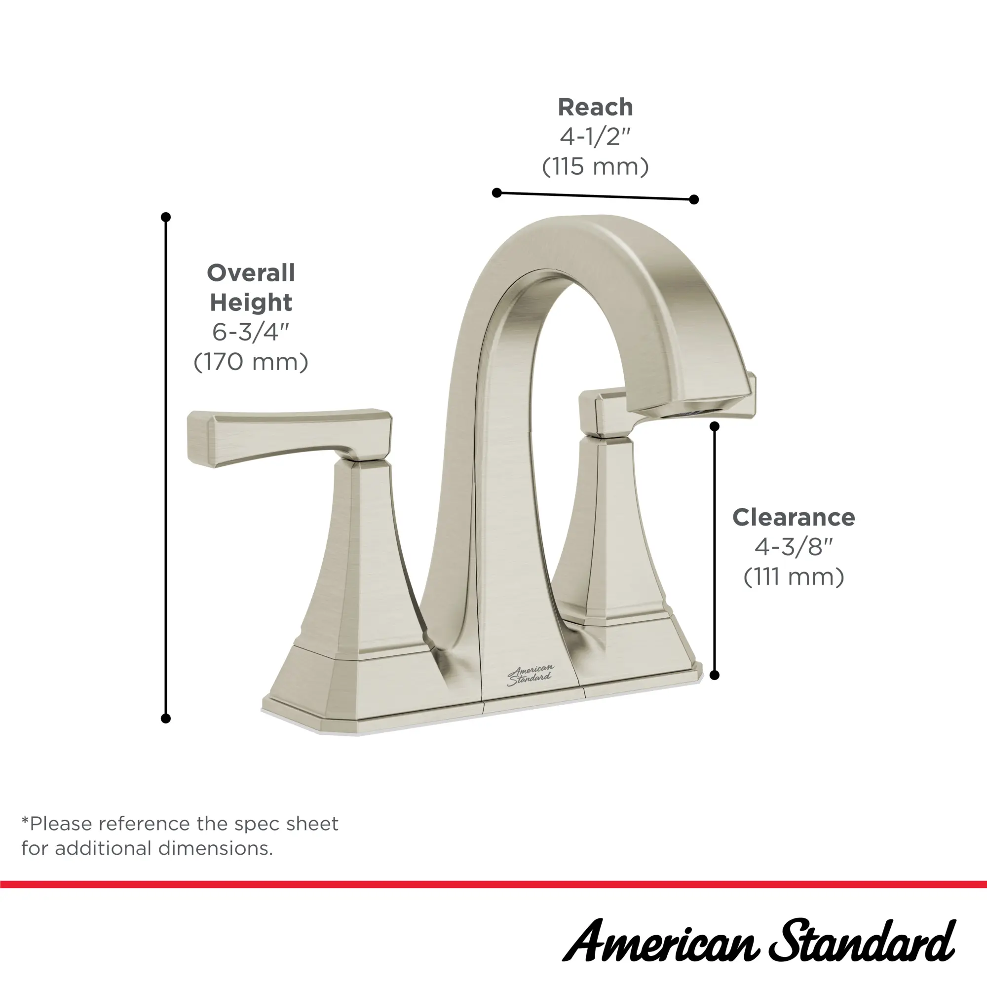 Westerly 4-In. Centerset 2-Handle Bathroom Faucet 1.2 GPM with Lever Handle