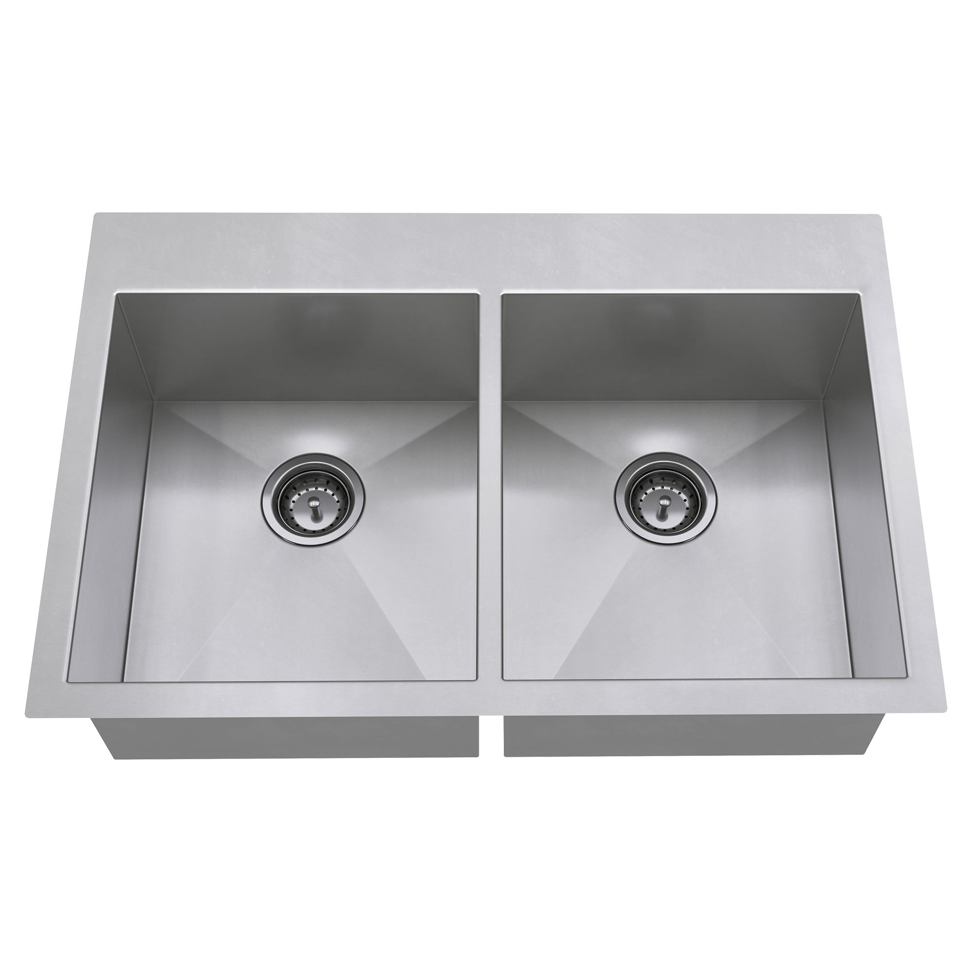 Edgewater® 33 x 22-Inch Stainless Steel 1-Hole Dual Mount Double-Bowl ...