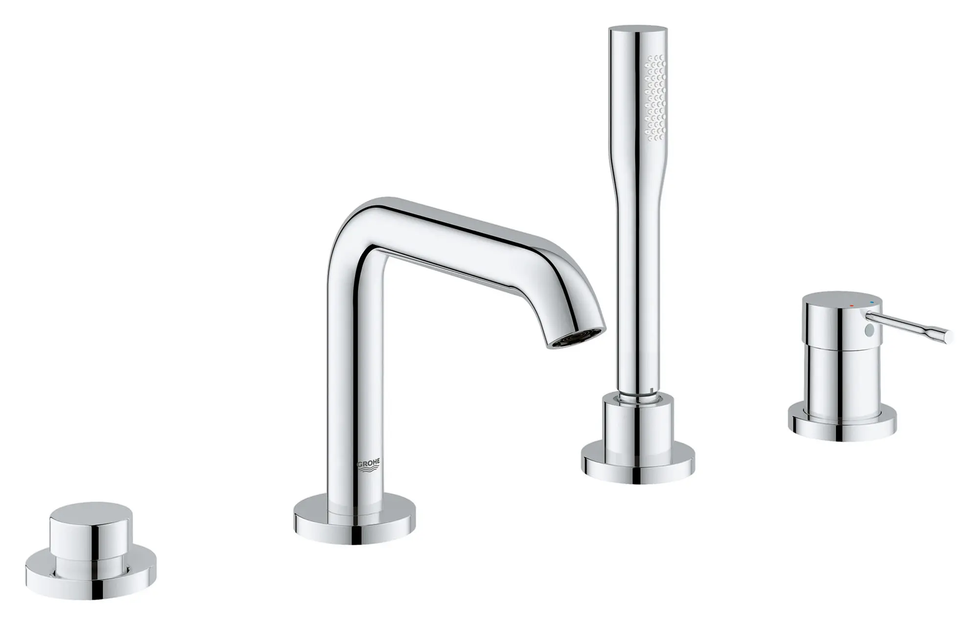 4-Hole Single-Handle Deck Mount Roman Tub Faucet with 6.6 L/min (1.75 gpm) Hand Shower