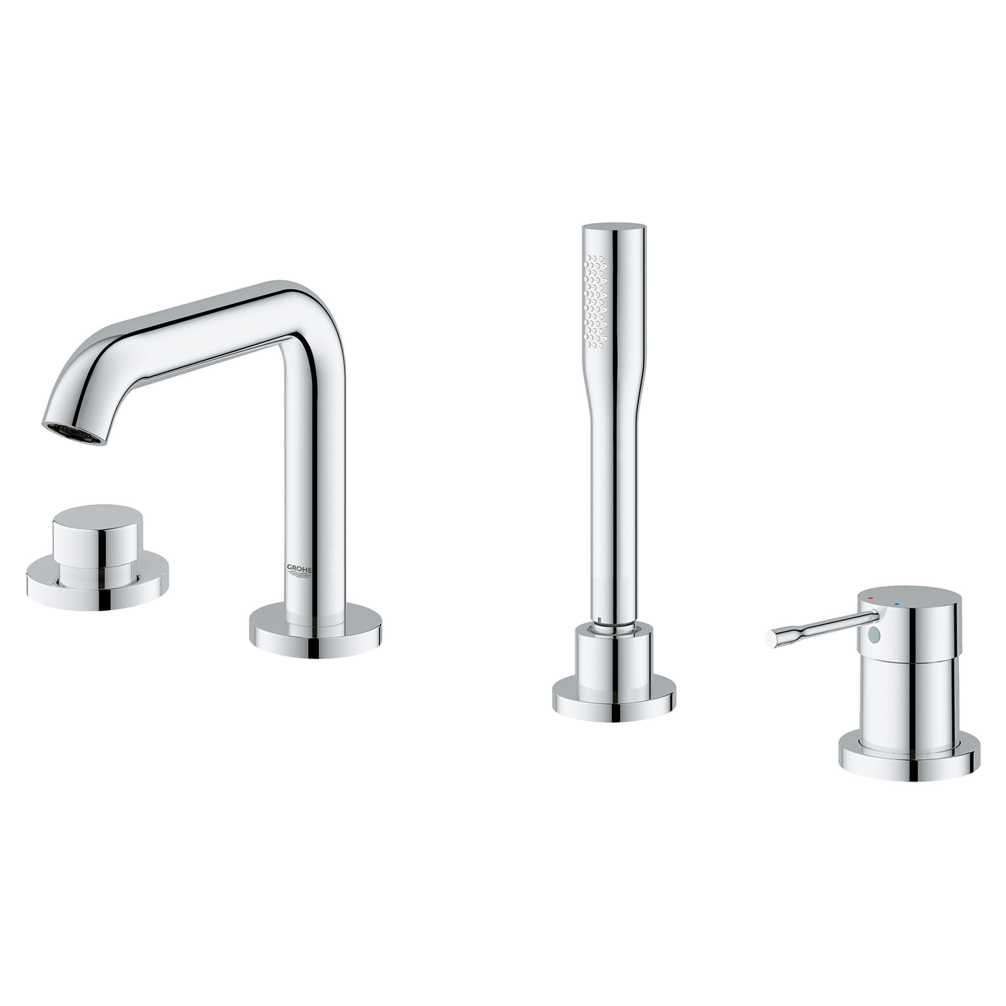 4-Hole Single-Handle Deck Mount Roman Tub Faucet with 6.6 L/min (1.75 gpm) Hand Shower