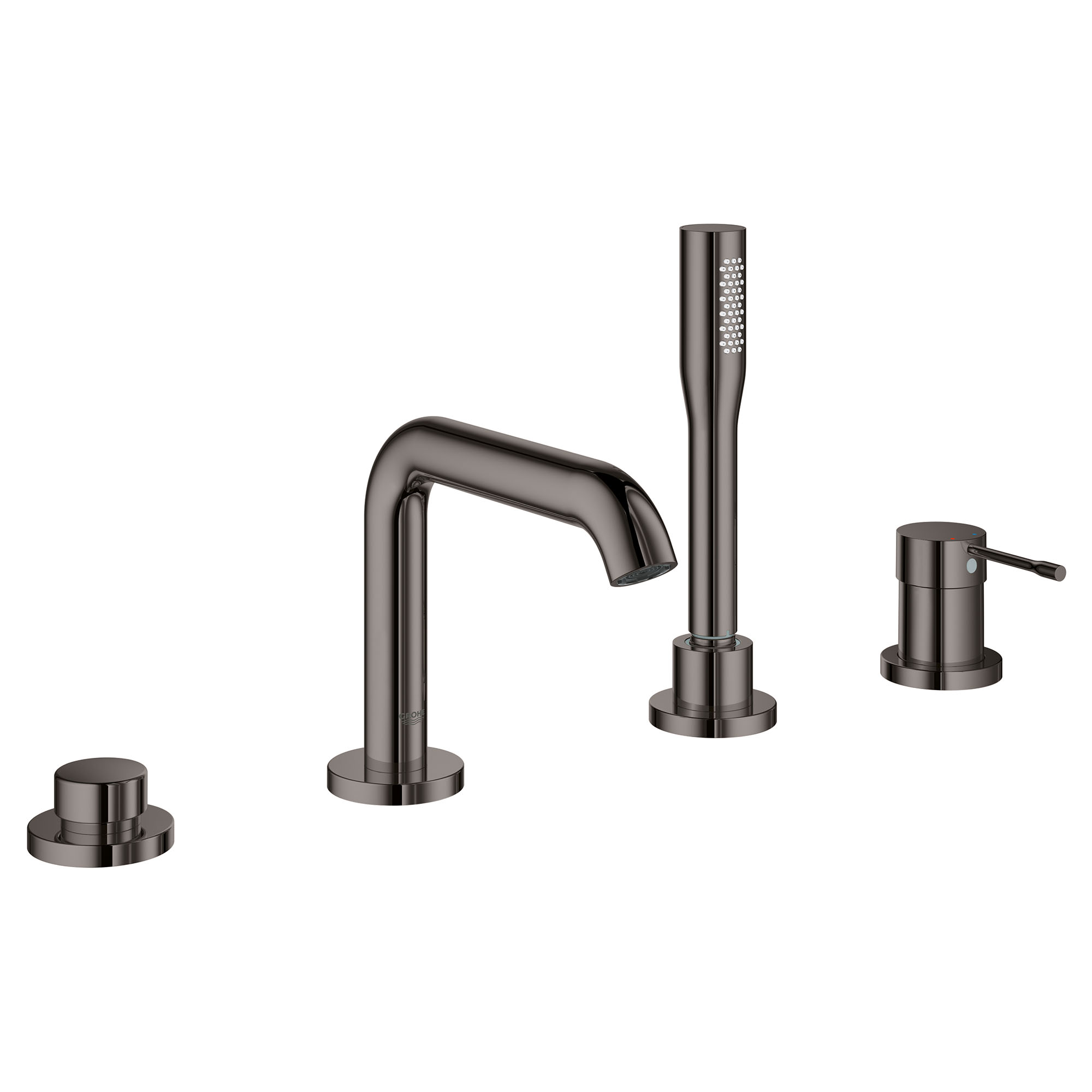 4-Hole Single-Handle Deck Mount Roman Tub Faucet with 1.75 GPM Hand Shower
