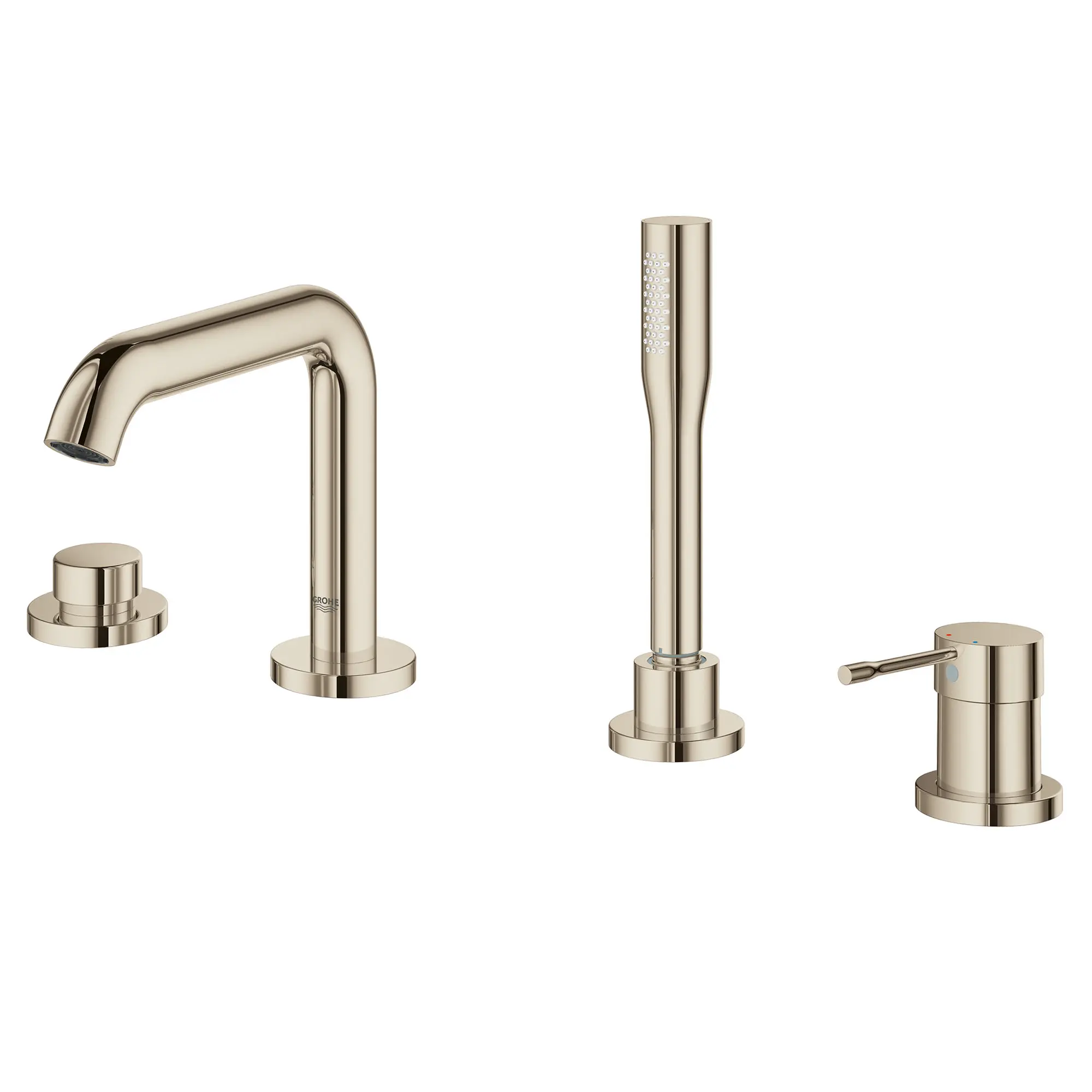 4-Hole Single-Handle Deck Mount Roman Tub Faucet with 1.75 GPM (6.6 L/min) Hand Shower